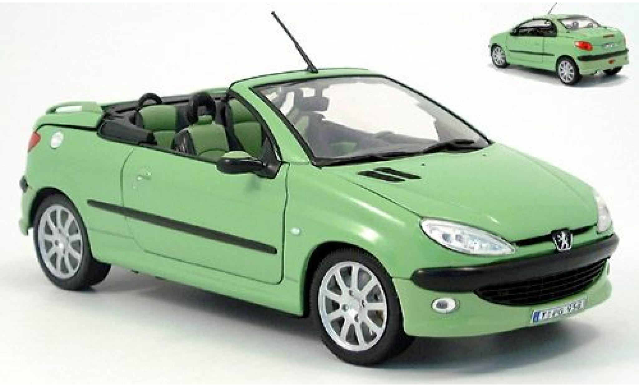 Peugeot 206 1/18 Welly CC Cabriolet met. groen funktionsf&auml;higes Ver 1:18 modelauto
