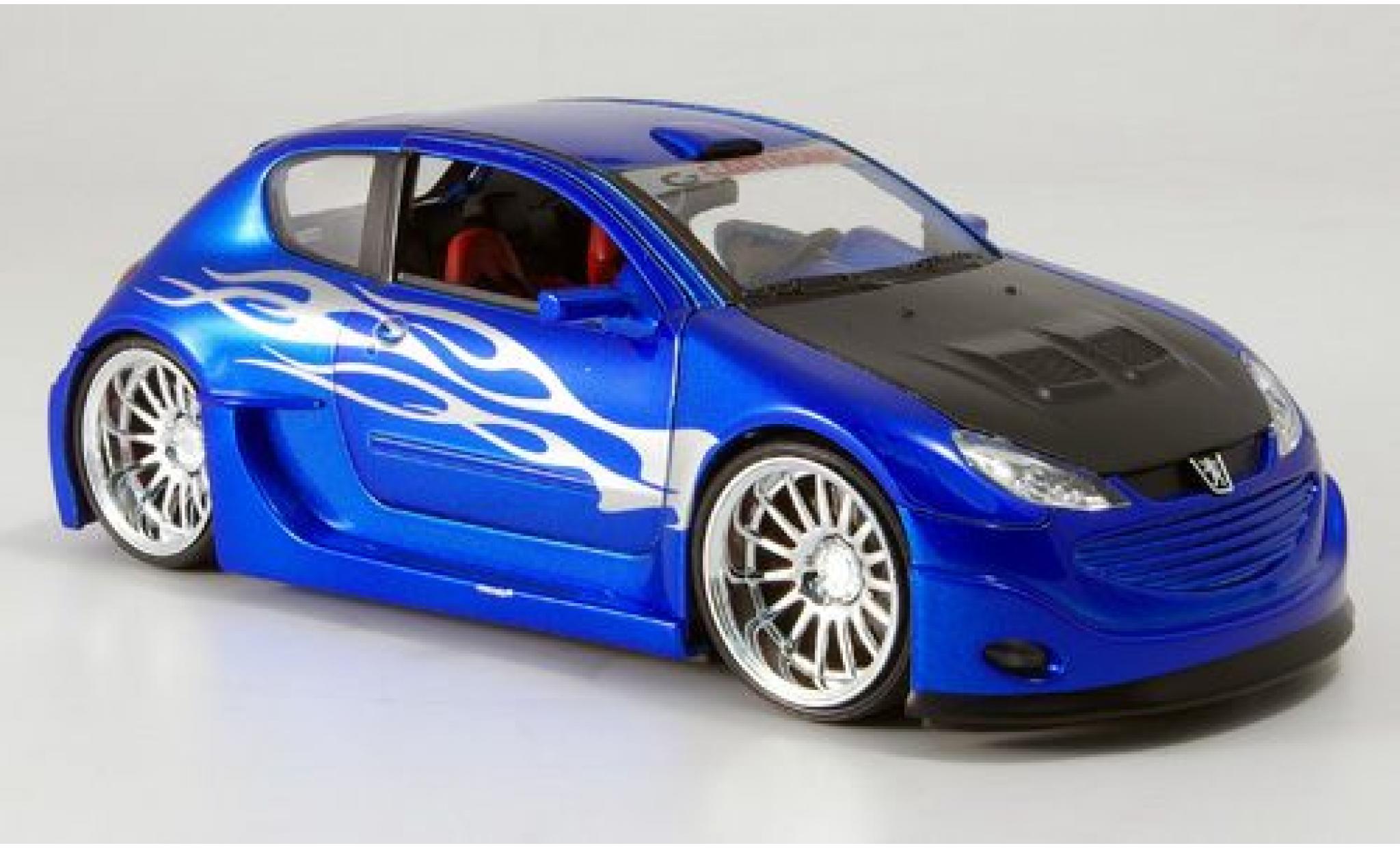 Peugeot 206 1/24 Welly Tuning met.-blauw 1:24 modelauto