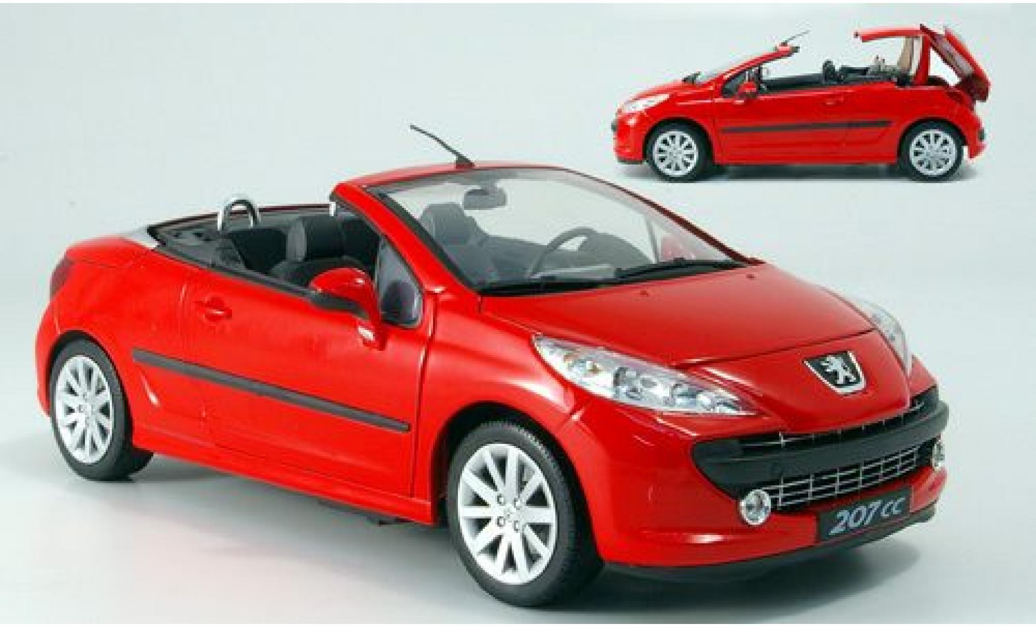 Peugeot 207 1/18 Welly CC rood 1:18 modelauto