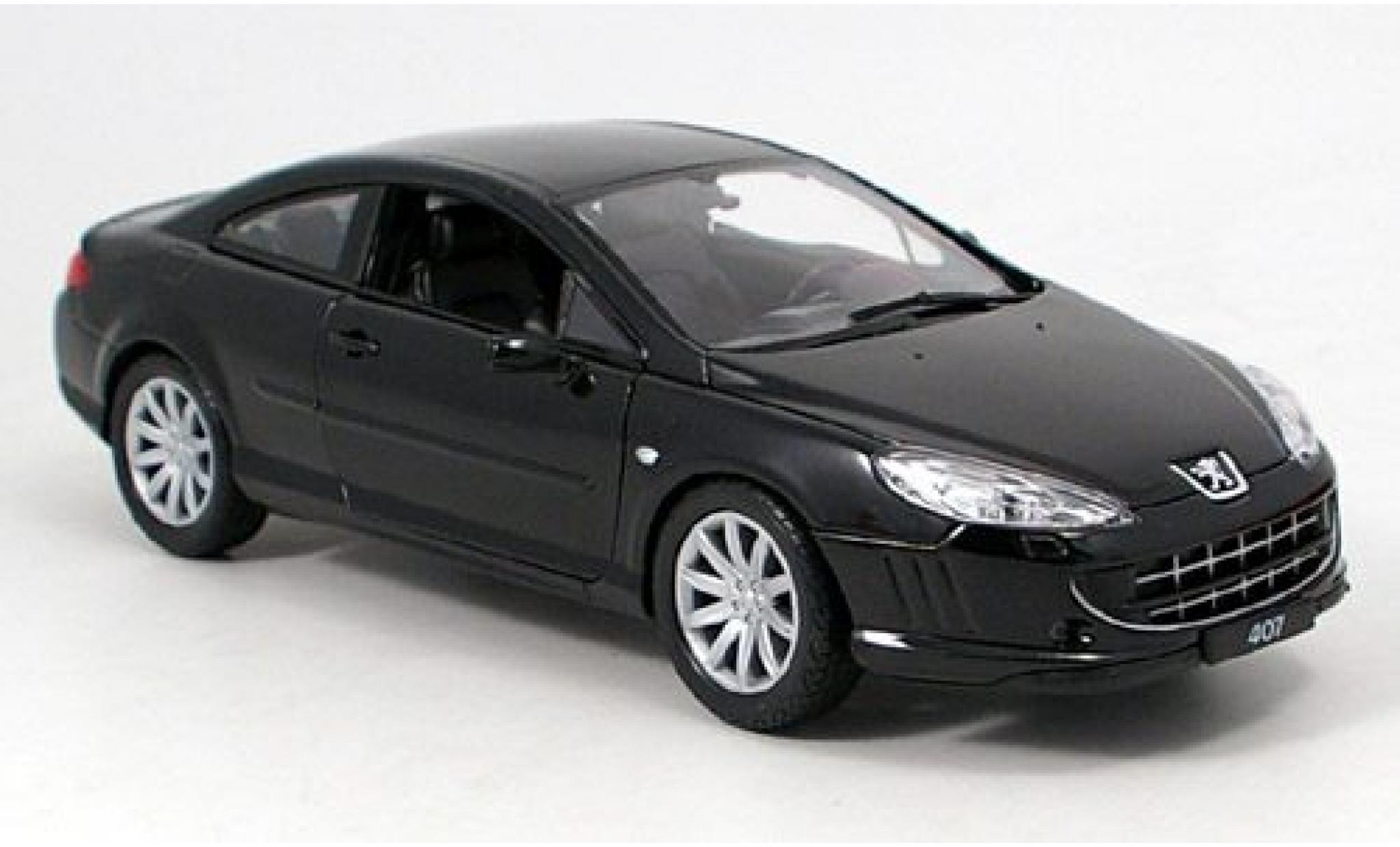 Peugeot 407 1/18 Welly Coupe zwart 1:18 modelauto