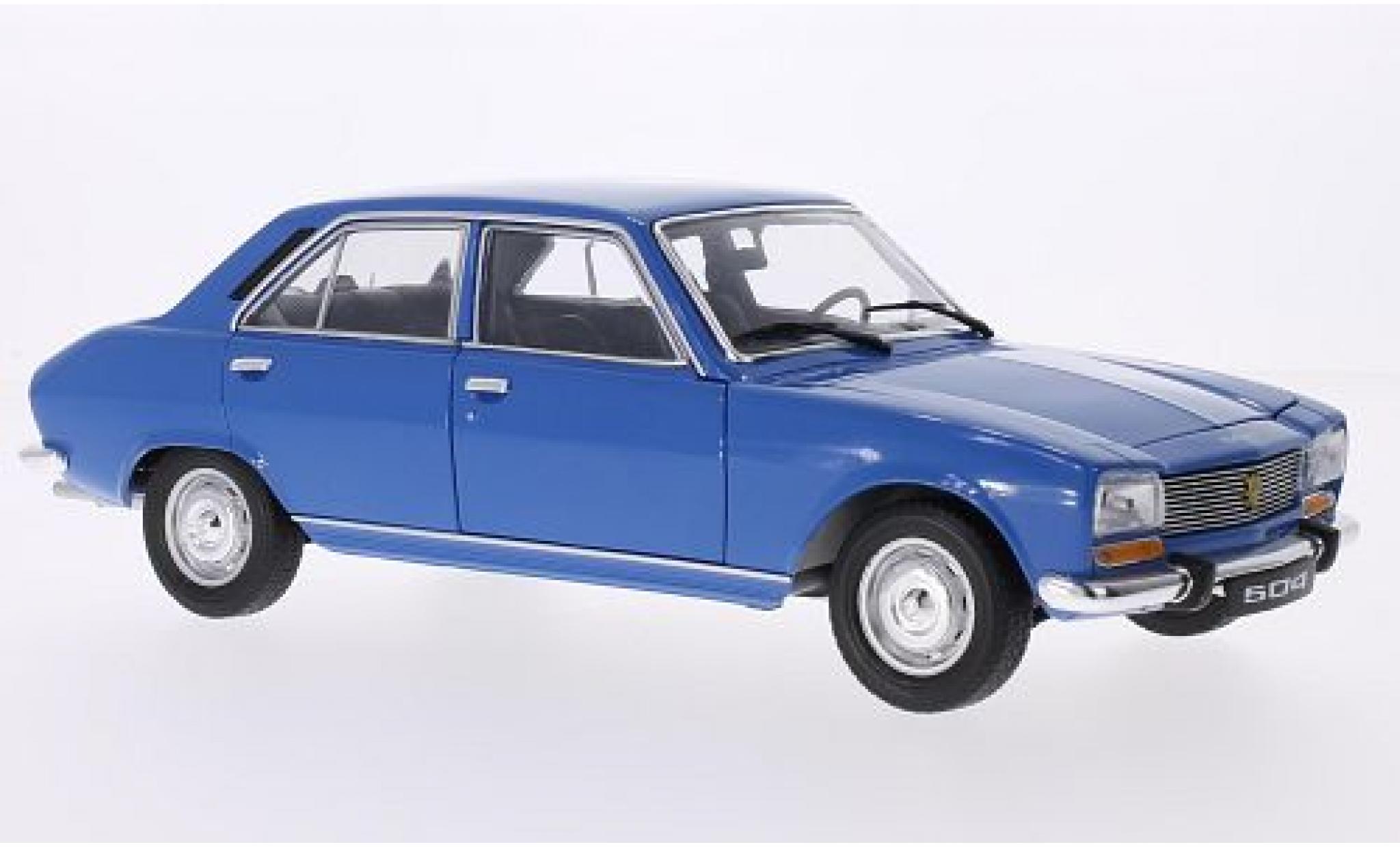Peugeot 504 1/18 Welly blauw 1975 1:18 modelauto