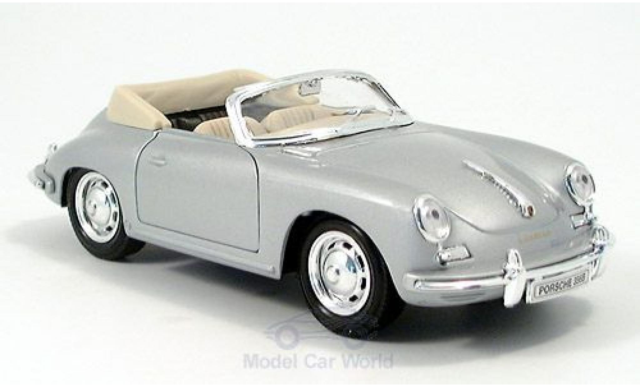 Porsche 356 1/24 Welly B Cabriolet grijs modelauto