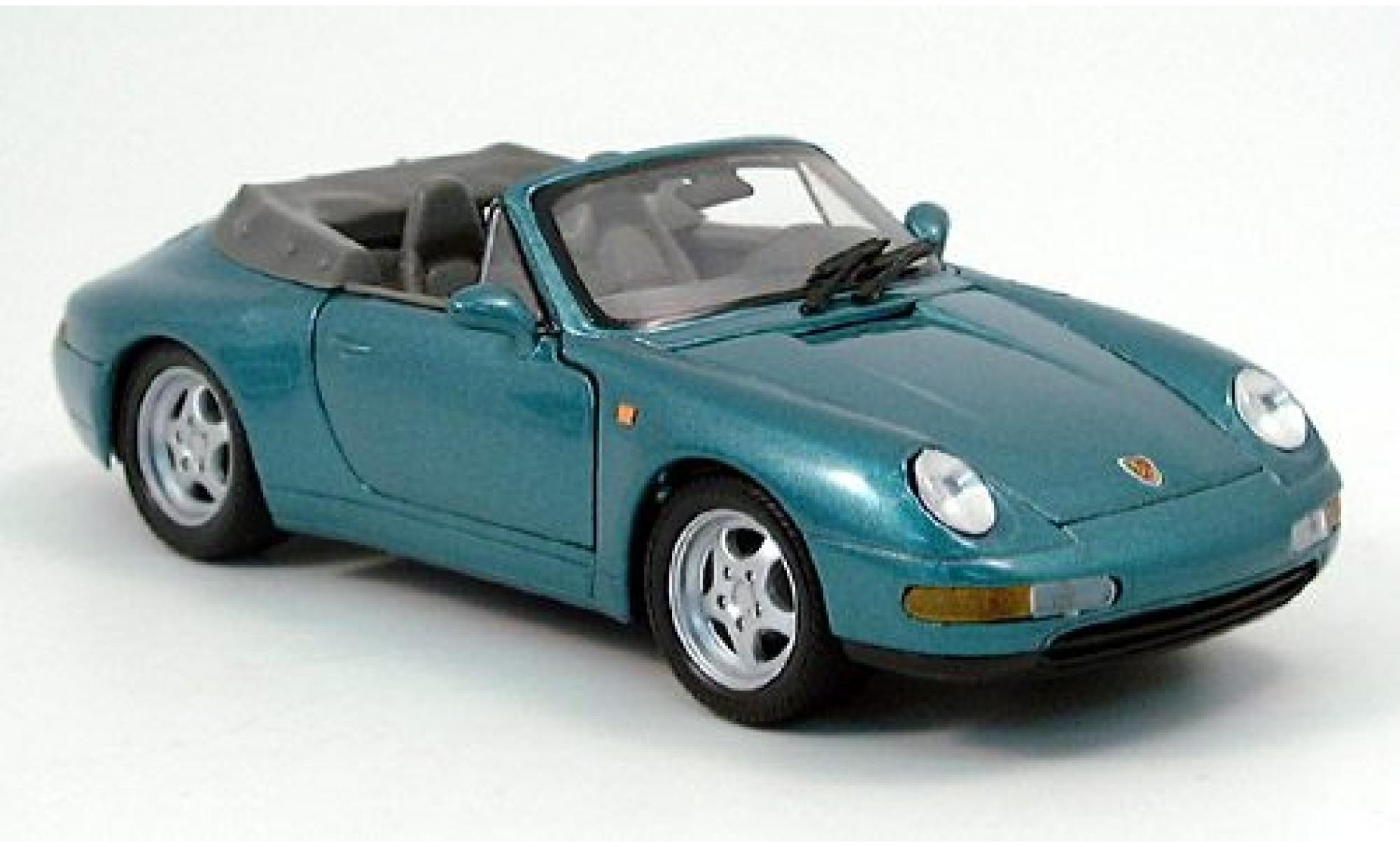 Porsche 996 1/24 Welly 911  Cabriolet met. groen 1997 1:24 modelauto
