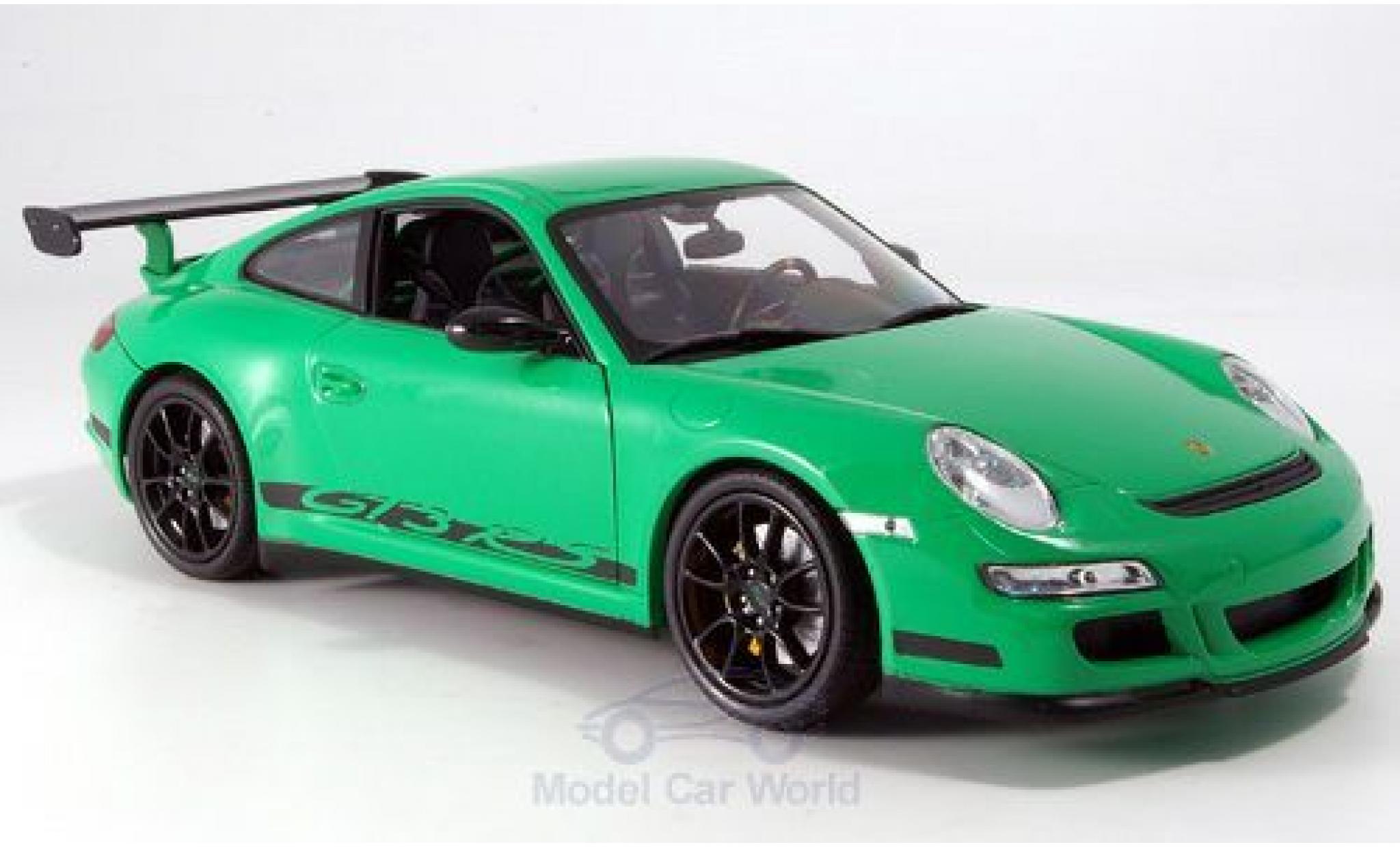 Porsche 997 1/18 Welly 911 ()GTR3 RS groen ohne Vitrine modelauto