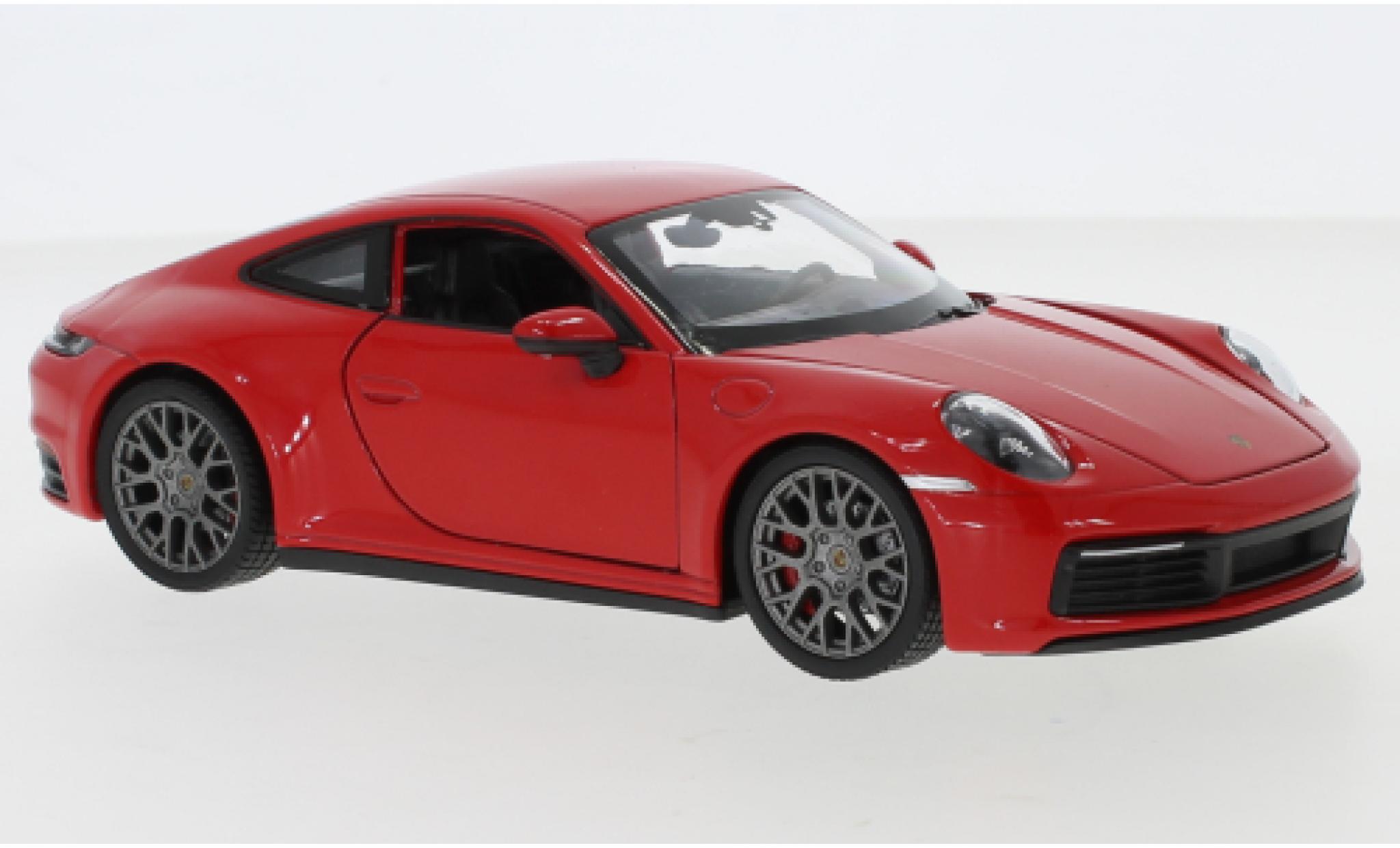 Porsche 911 1/24 Welly Carrera 4S rood modelauto