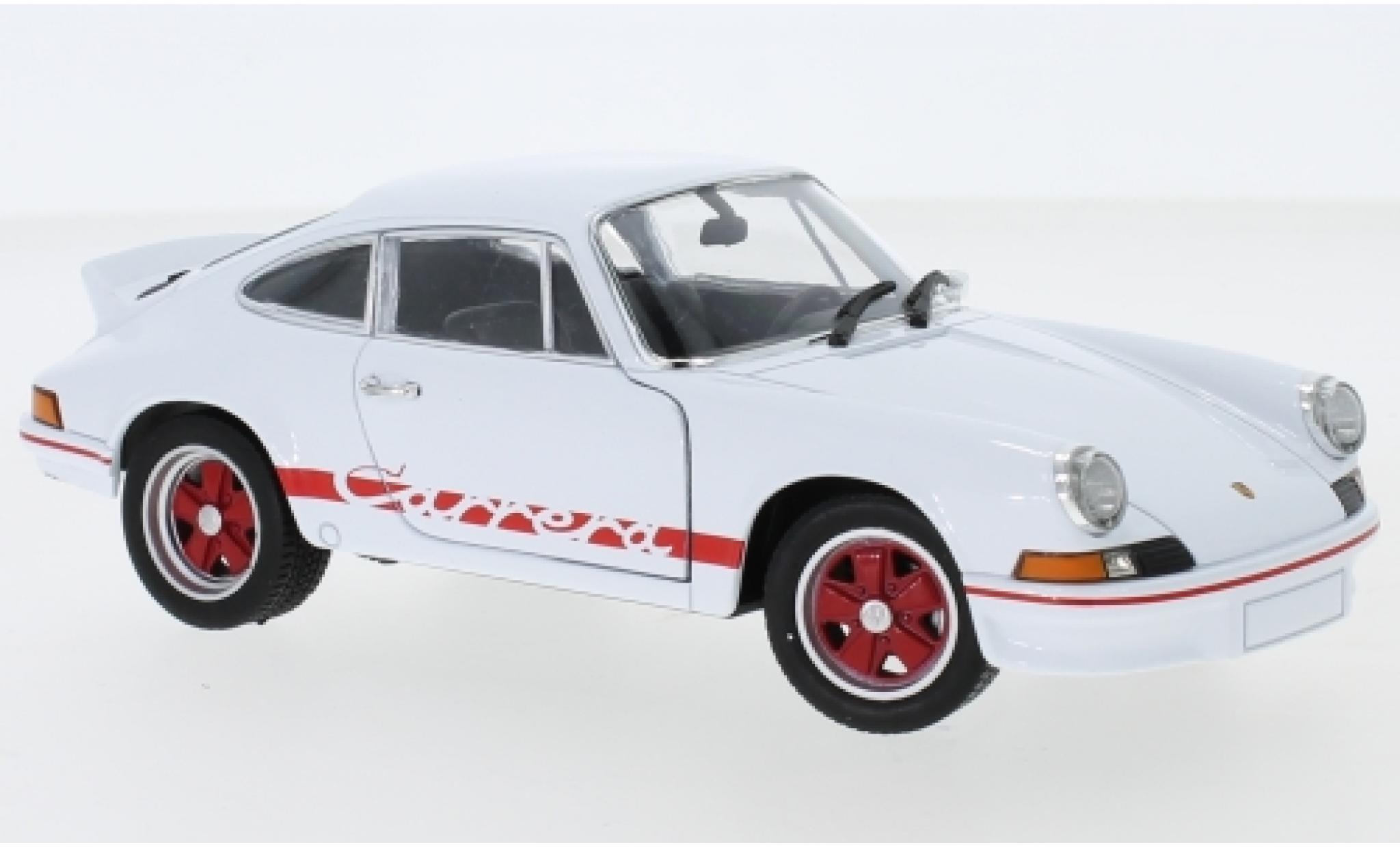 Porsche 911 RS 1/24 Welly Carrera RS 2.7 wit/rood 1973 modelauto