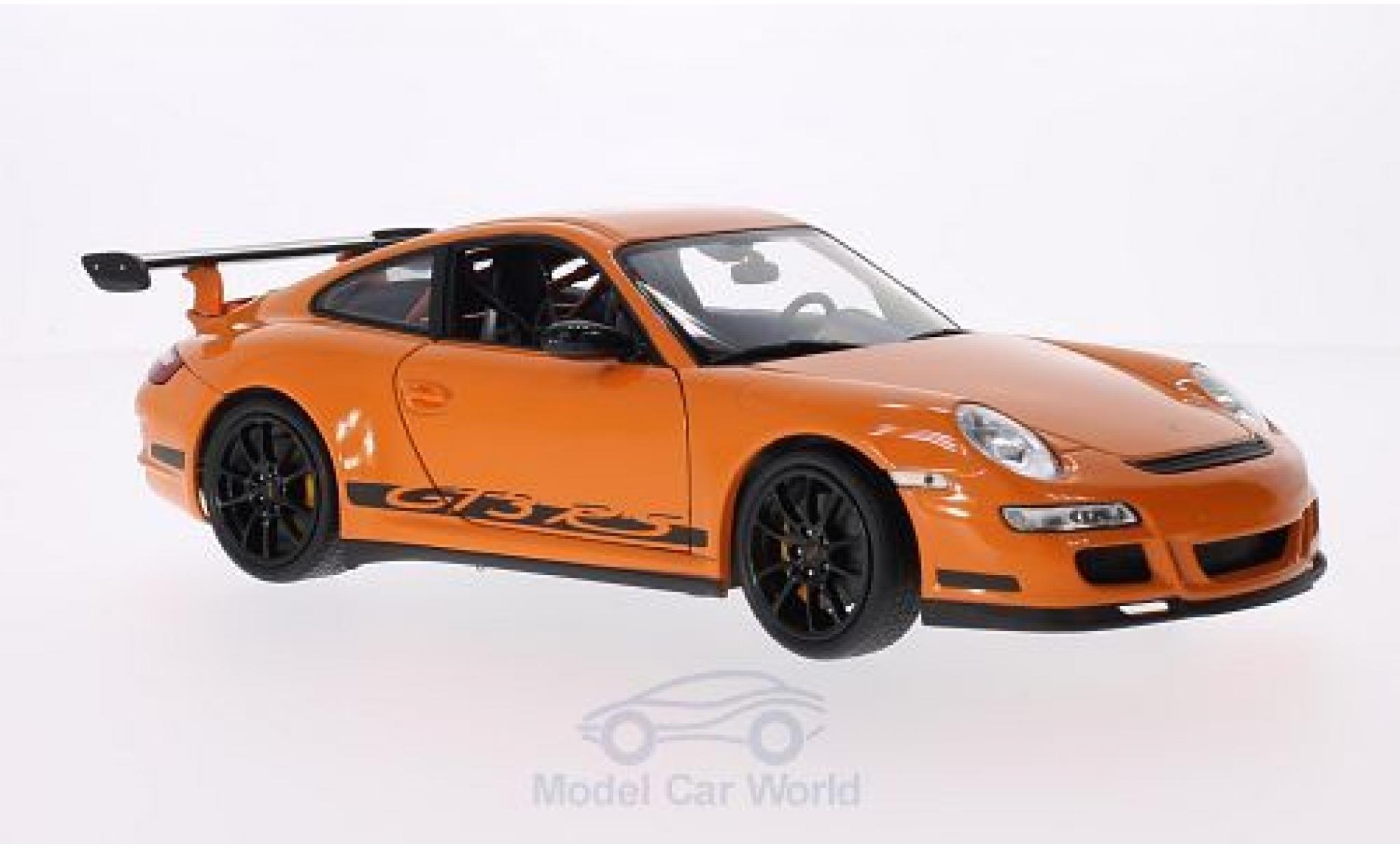 Porsche 997 GT3 RS 1/18 Welly 911 GT3 RS () oranje/Dekor modelauto