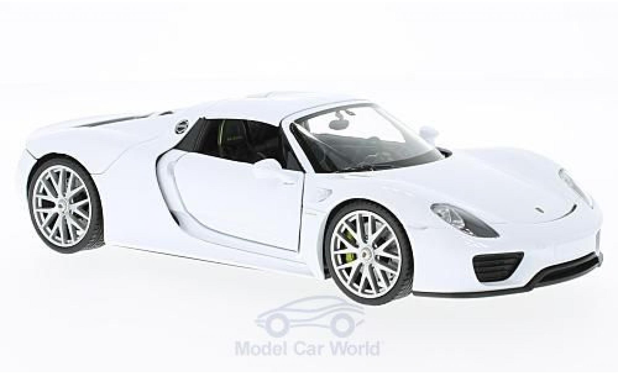 Porsche 918 1/24 Welly Spyder wit geschlossen modelauto