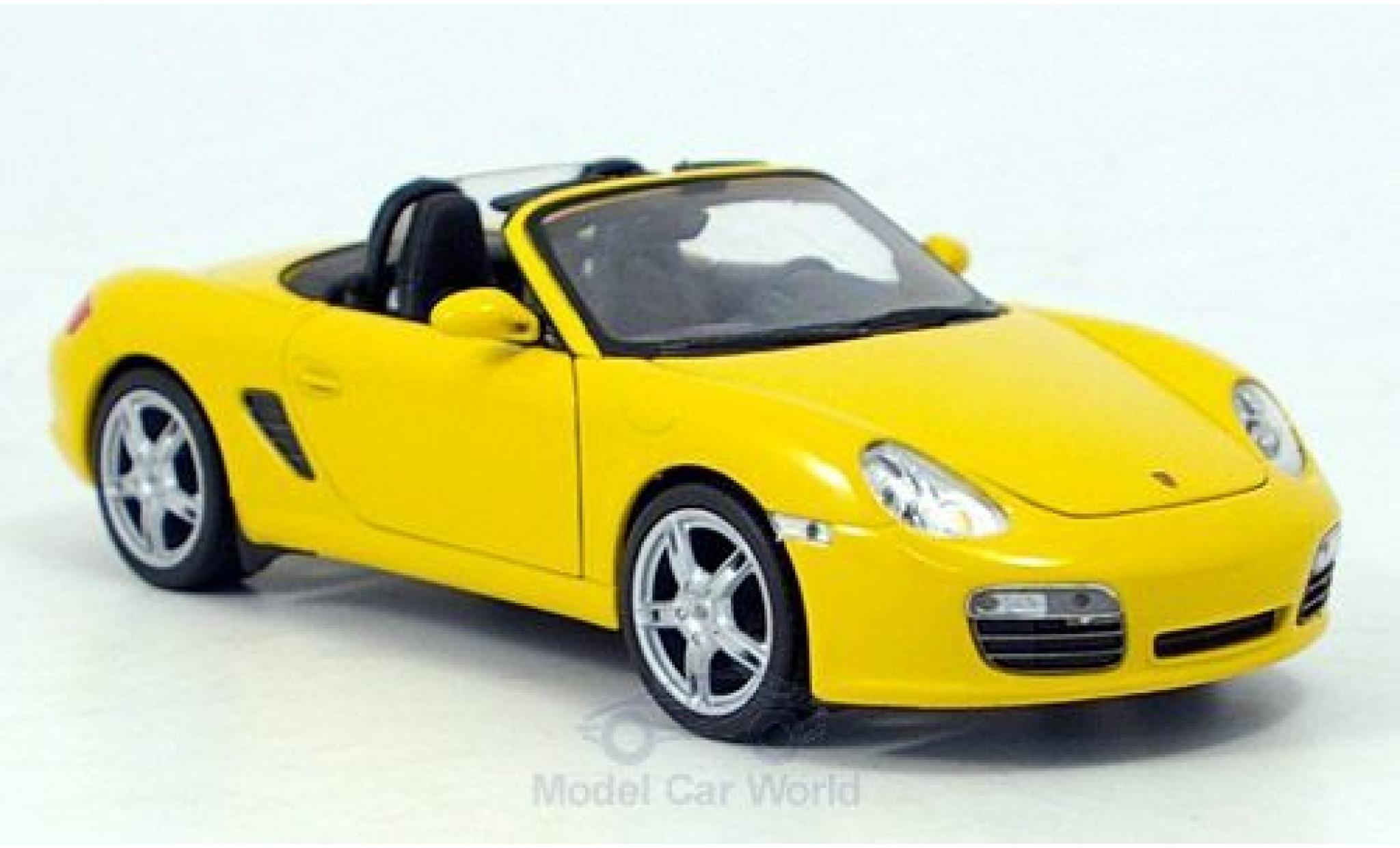 Porsche Boxster 1/24 Welly S geel modelauto