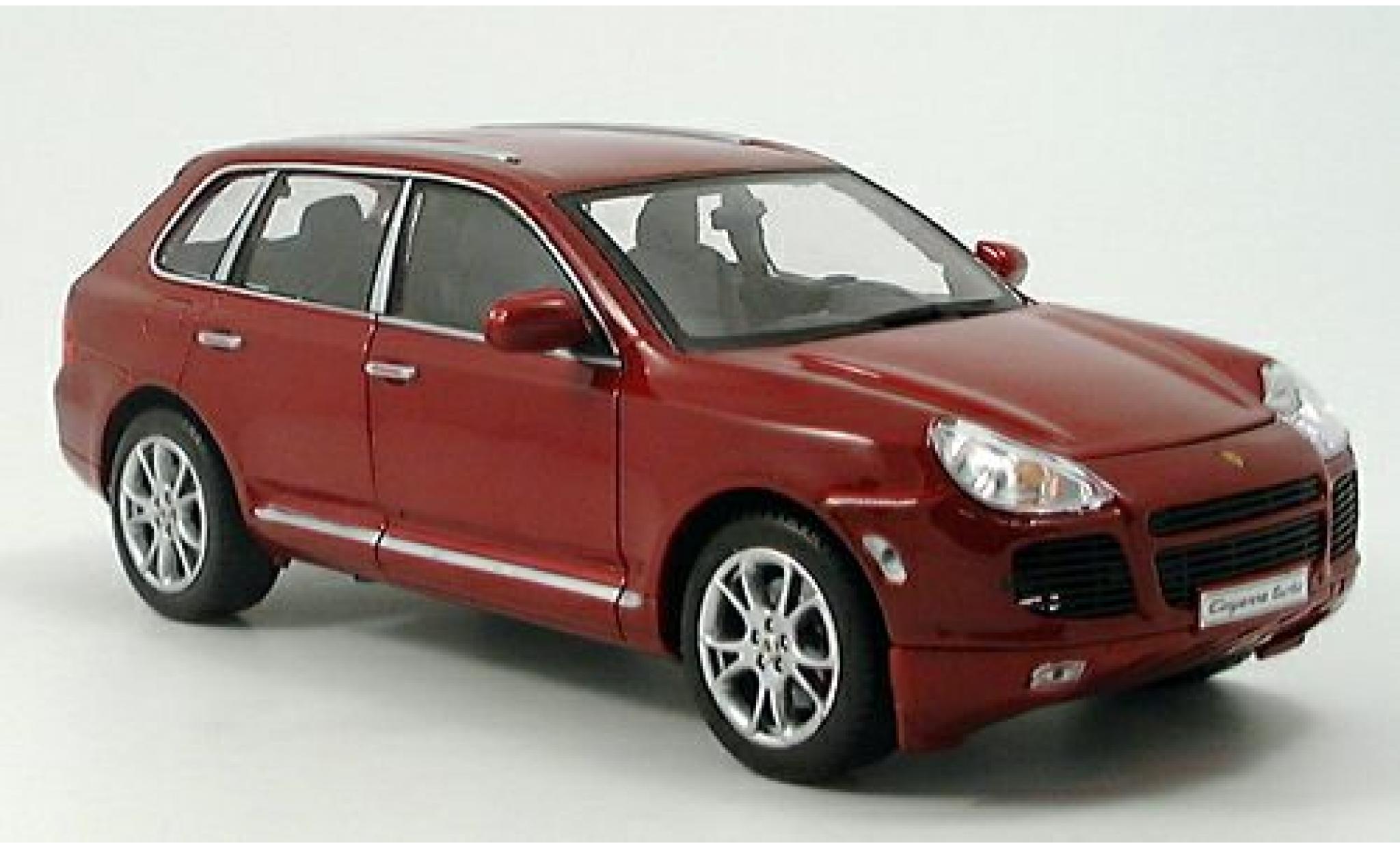 Porsche Cayenne Turbo 1/18 Welly turbo dk. rood 1:18 modelauto
