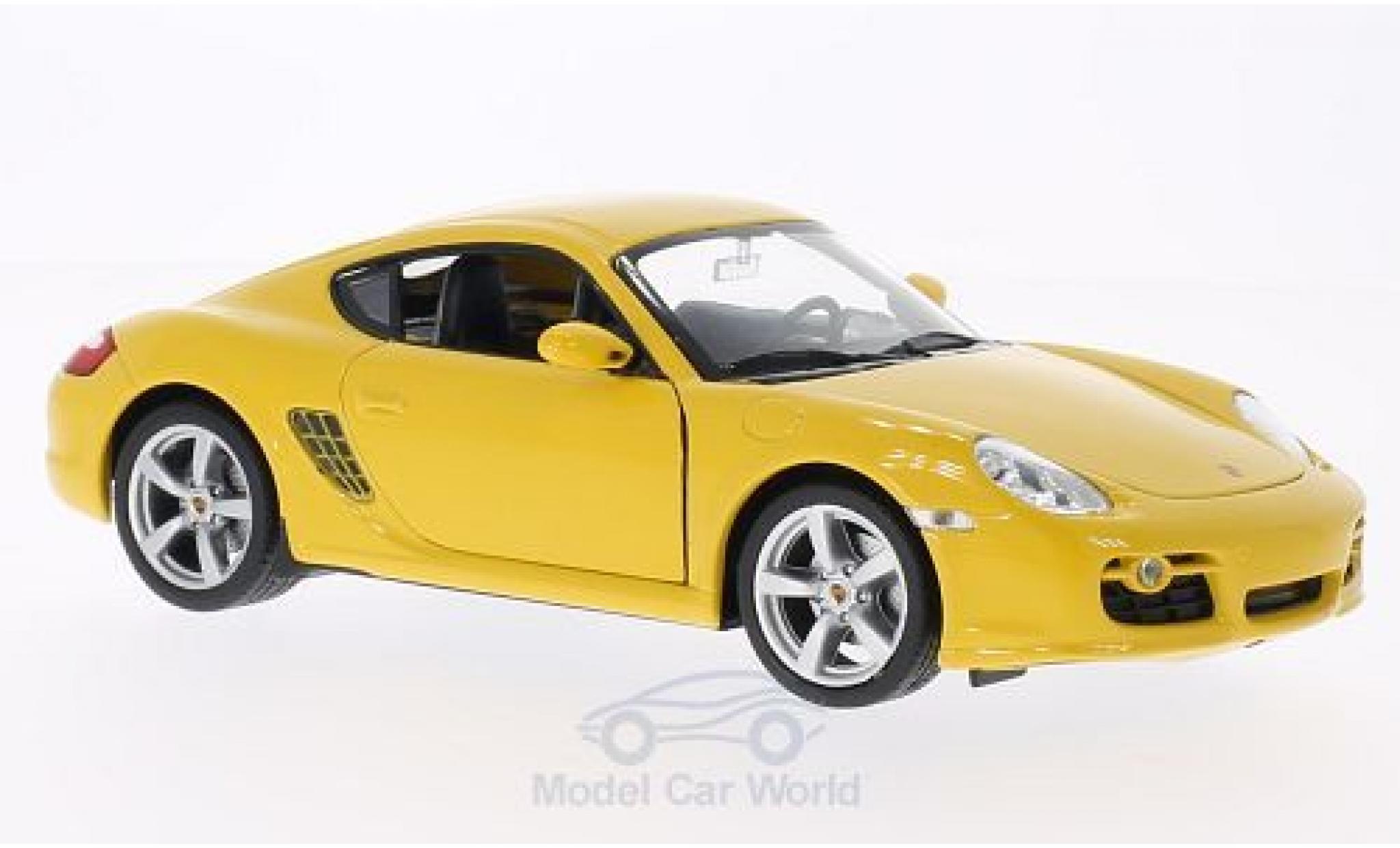 Porsche Cayman S 1/24 Welly S geel modelauto