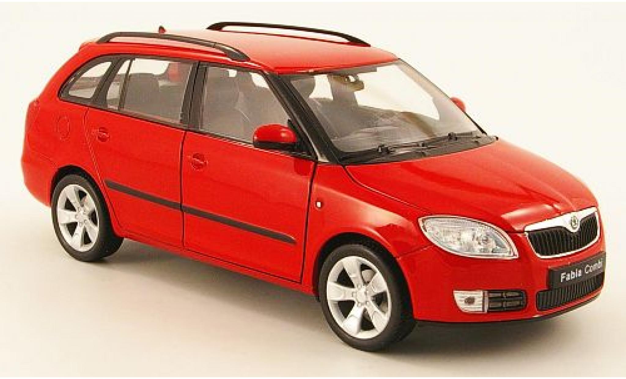Skoda Fabia 1/24 Welly II Combi rood modelauto
