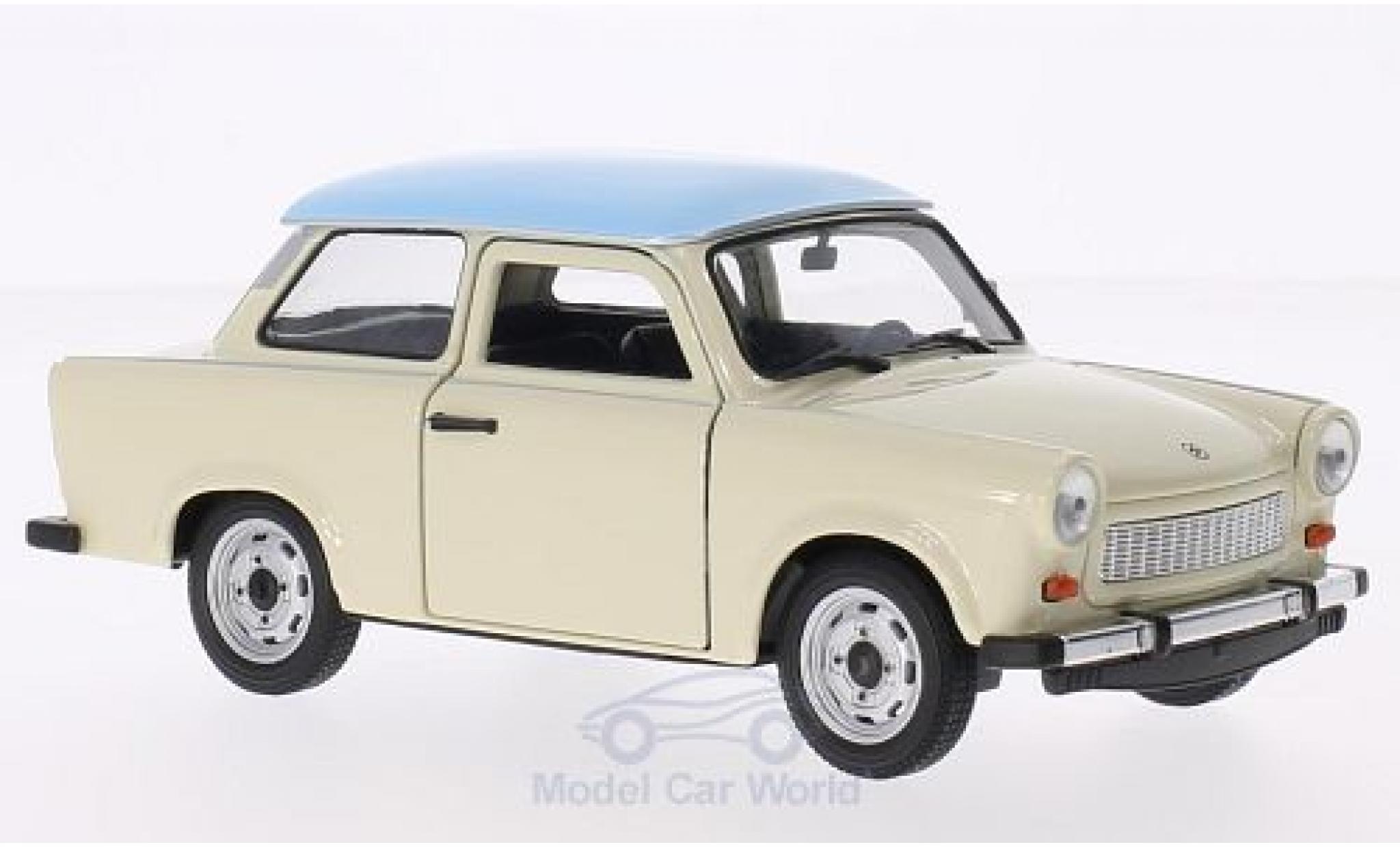 Trabant 601 1/24 Welly beige/blauw modelauto