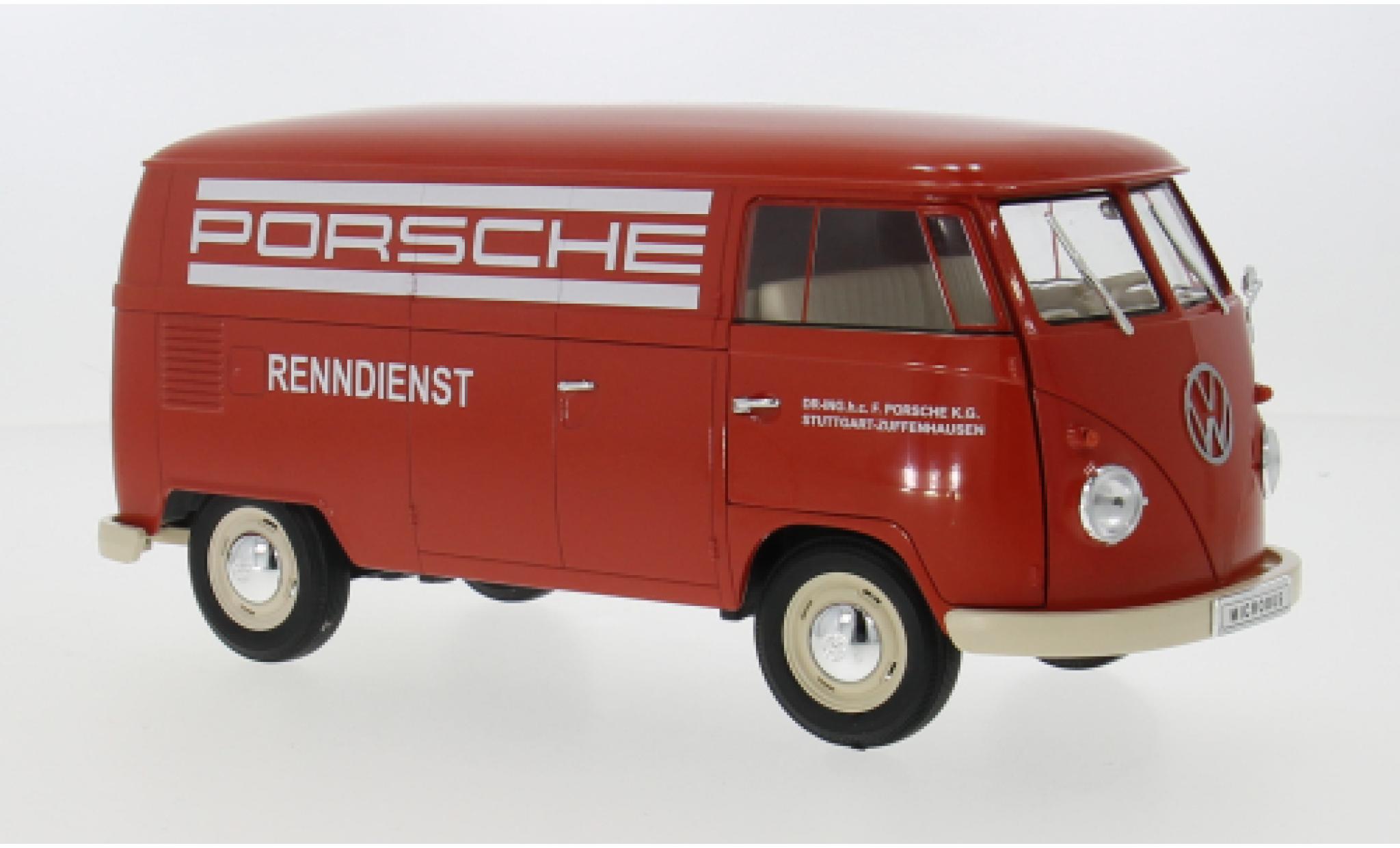 Volkswagen Bulli 1/18 Welly T1 1963 Porsche Renndienst 1:18 modelauto