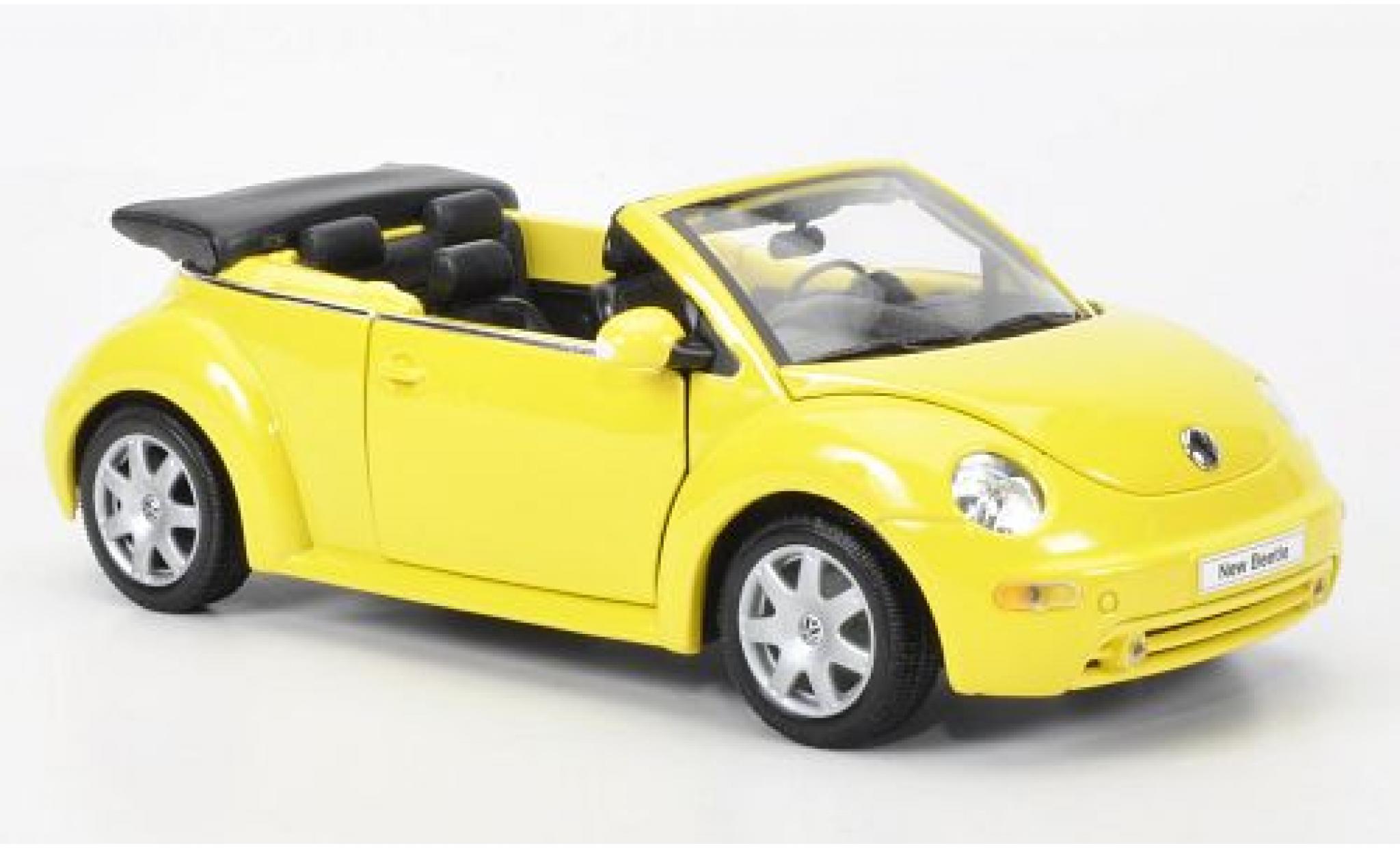 Volkswagen New Beetle 1/24 Welly Cabrio geel 2006 1:24 modelauto