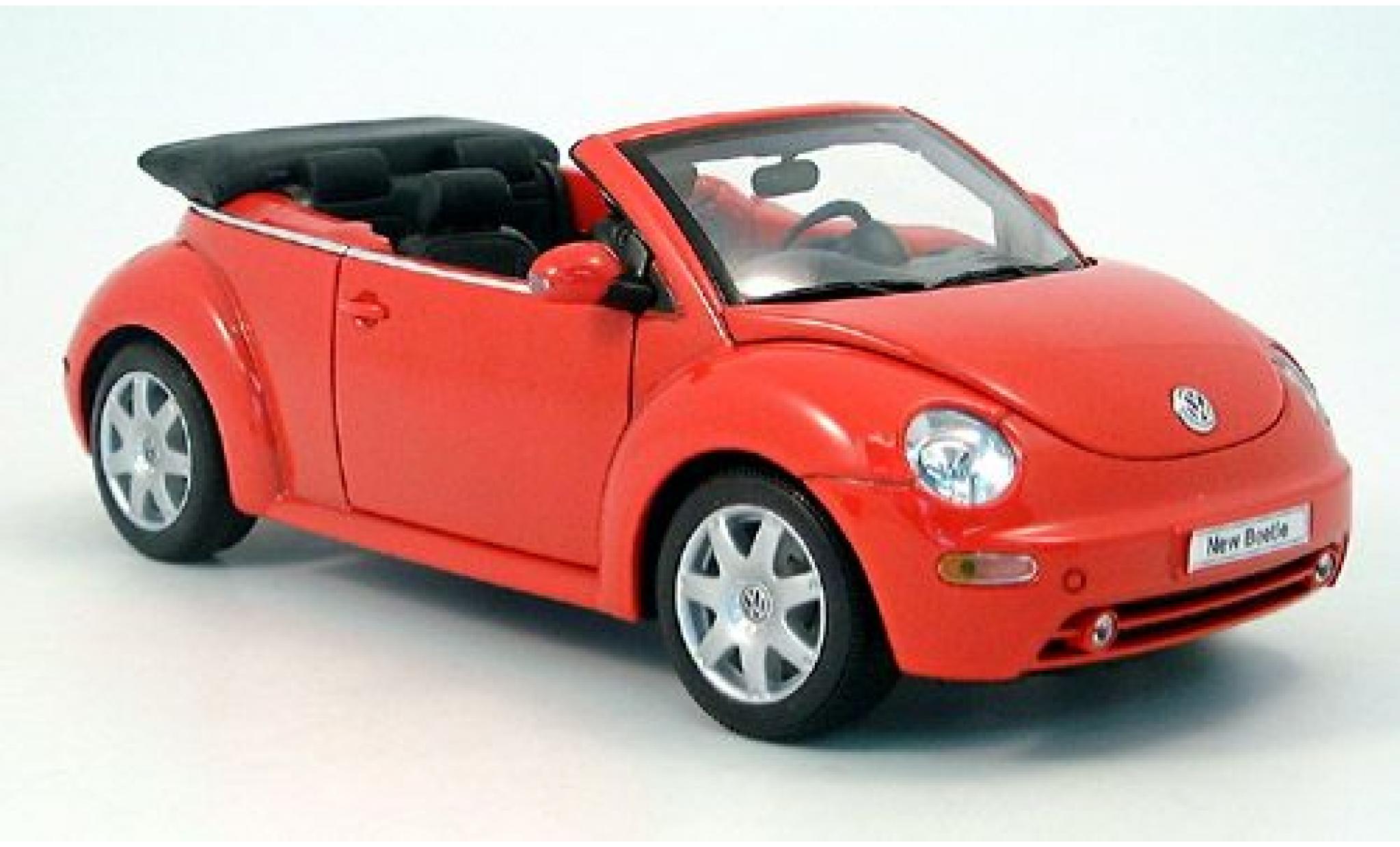 Volkswagen New Beetle 1/18 Welly Cabriolet rood 2003 1:18 modelauto