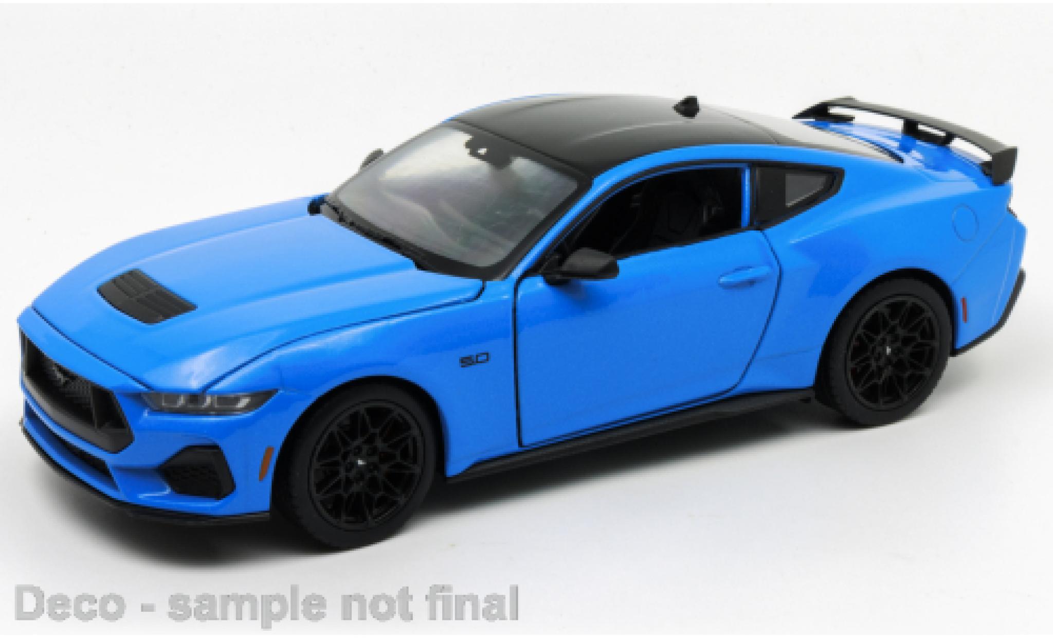 Ford Mustang 1/24 Welly metallic blauw 2024 modelauto