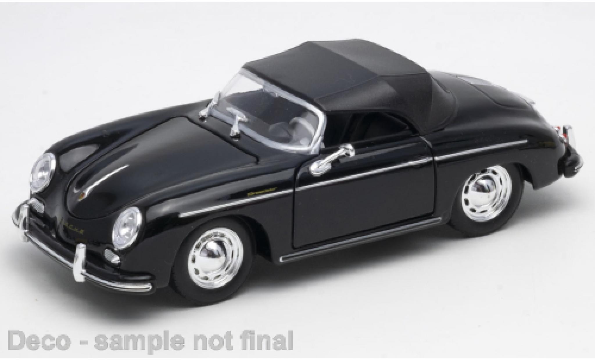 Porsche 356 1/24 Welly A Speedster zwart modelauto