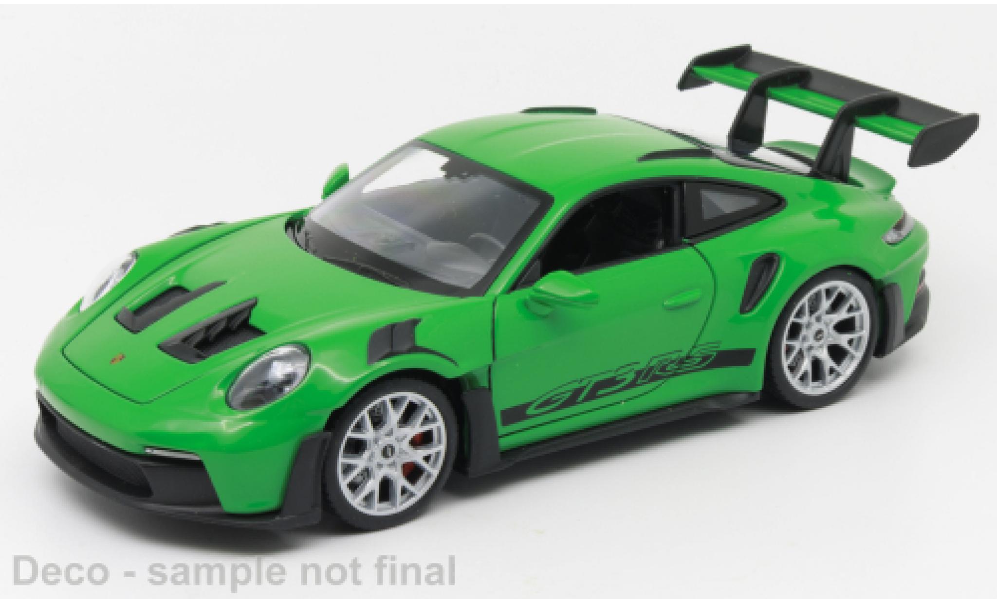 Porsche 992 1/24 Welly 911 GTR RS  groen modelauto
