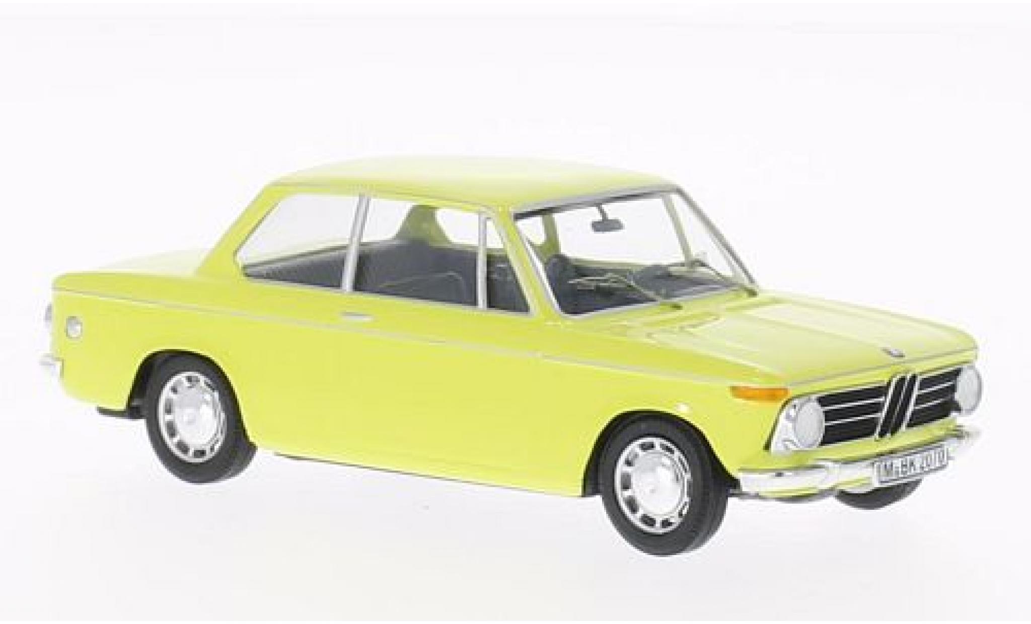 Bmw 2002 1/43 WhiteBox geel modelauto
