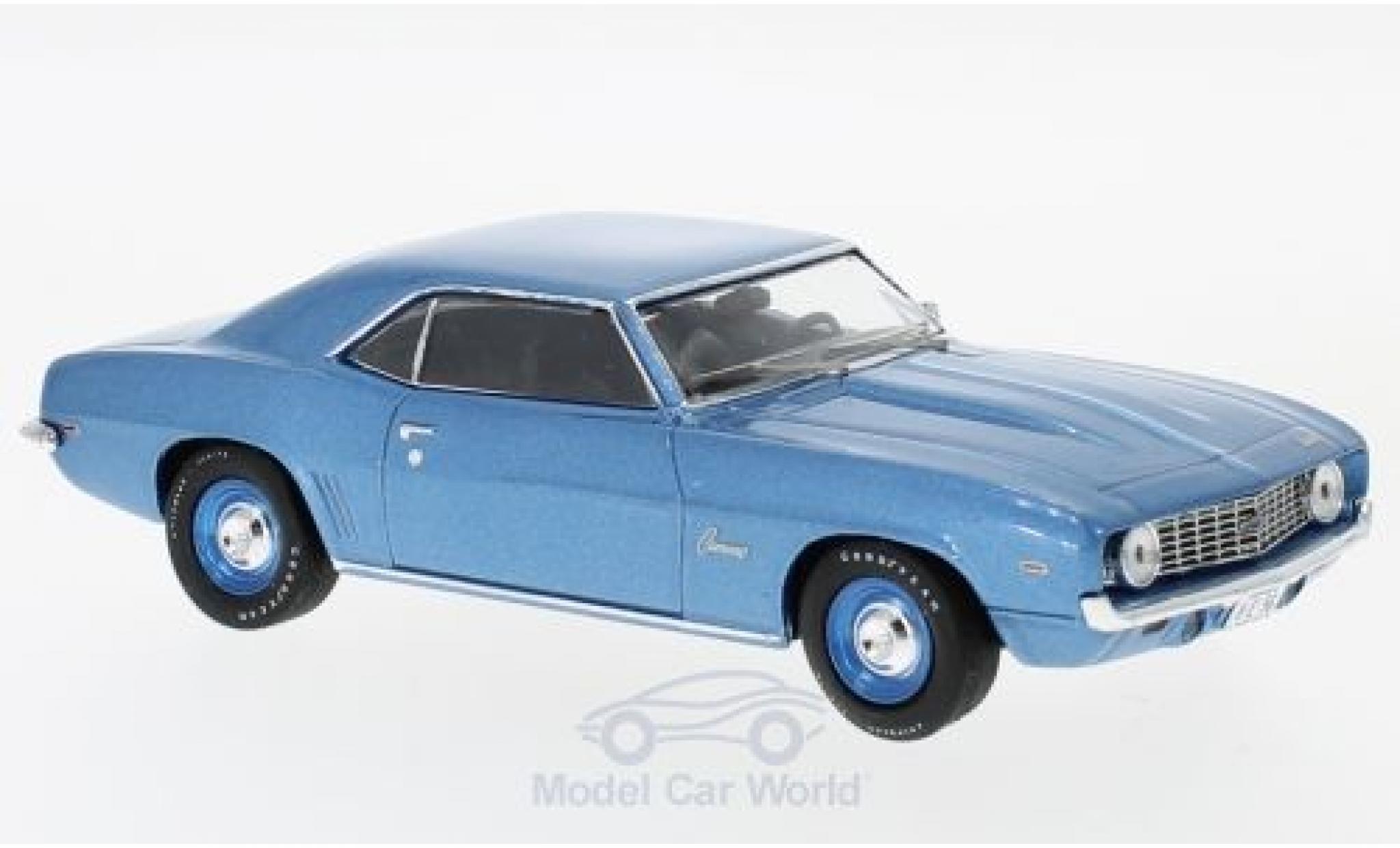 Chevrolet Camaro 1/43 WhiteBox metallic blauw 1969 modelauto