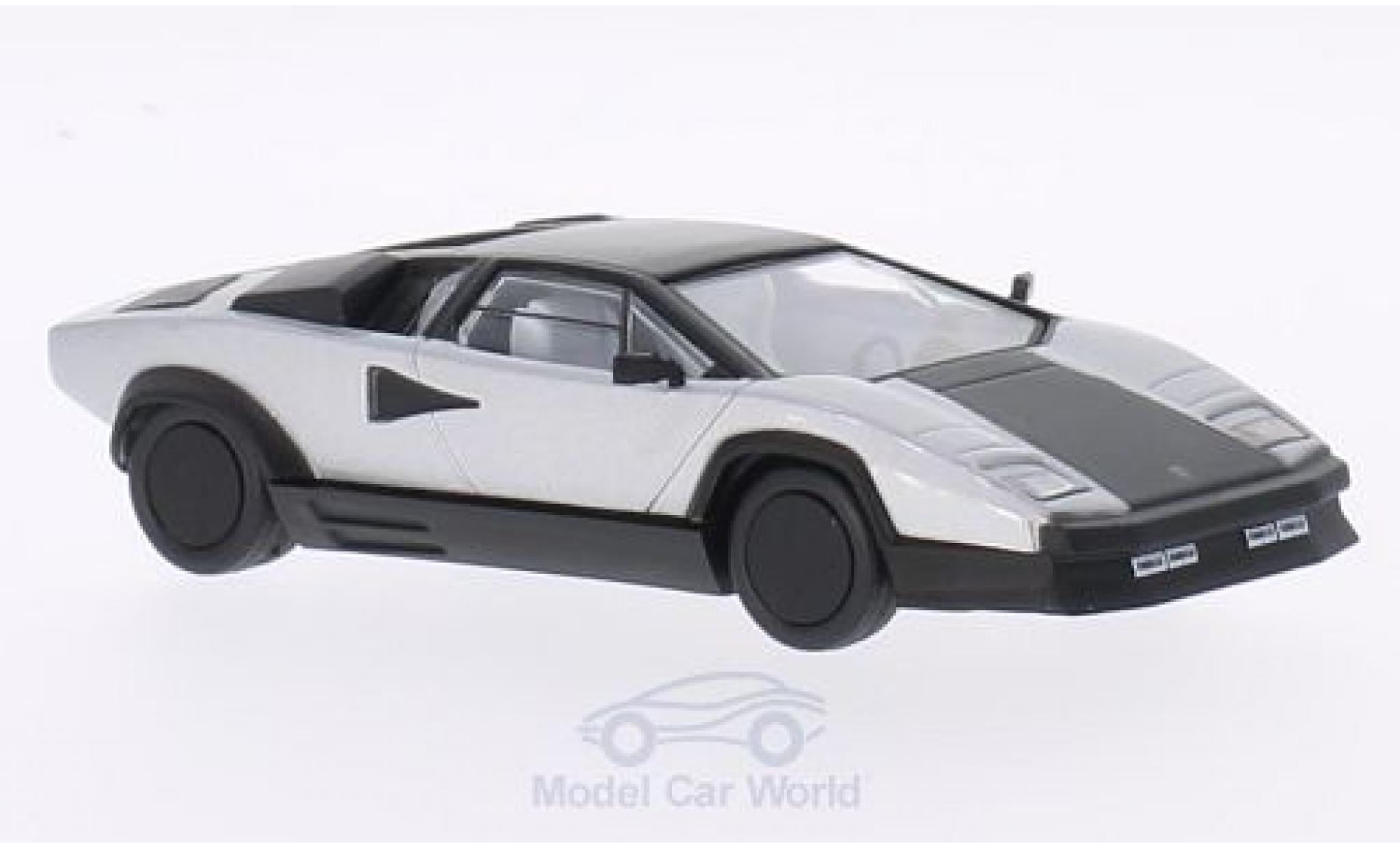 Lamborghini Countach 1/43 WhiteBox Evoluzione grijs/matt-zwart 1987 modelauto