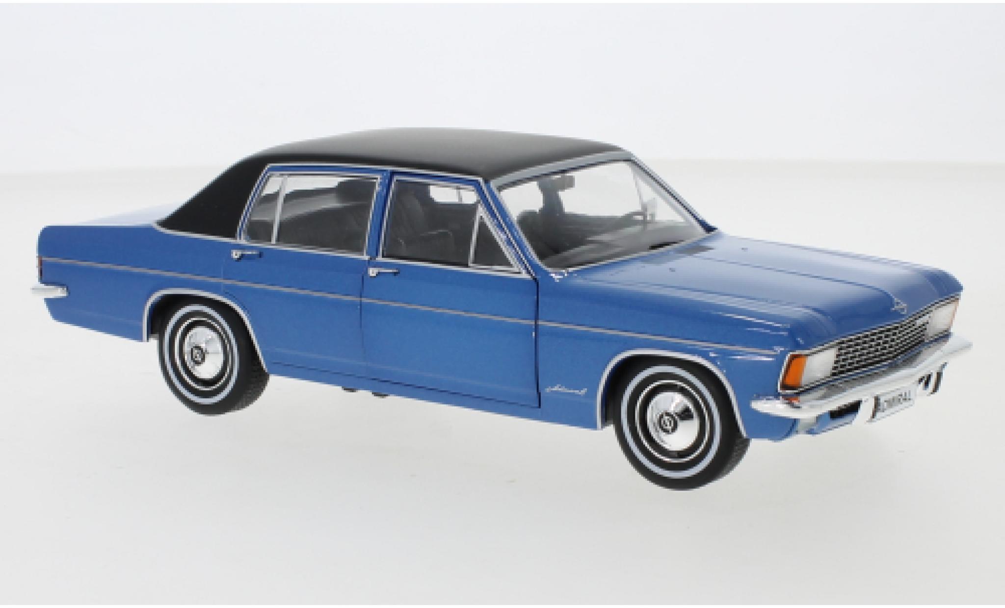 Opel Admiral 1/24 WhiteBox B blauw/matt-zwart modelauto