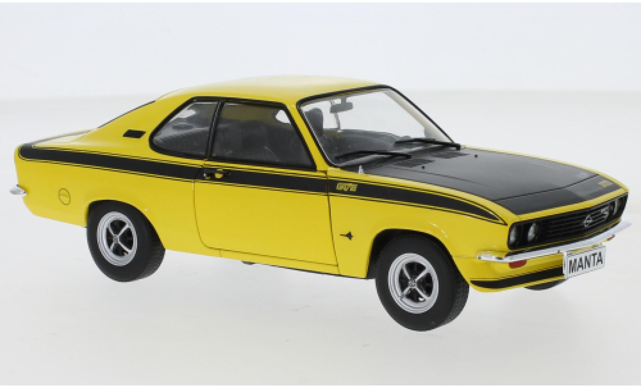 Opel Manta 1/24 WhiteBox A GT/E geel/matt-zwart 1974 modelauto