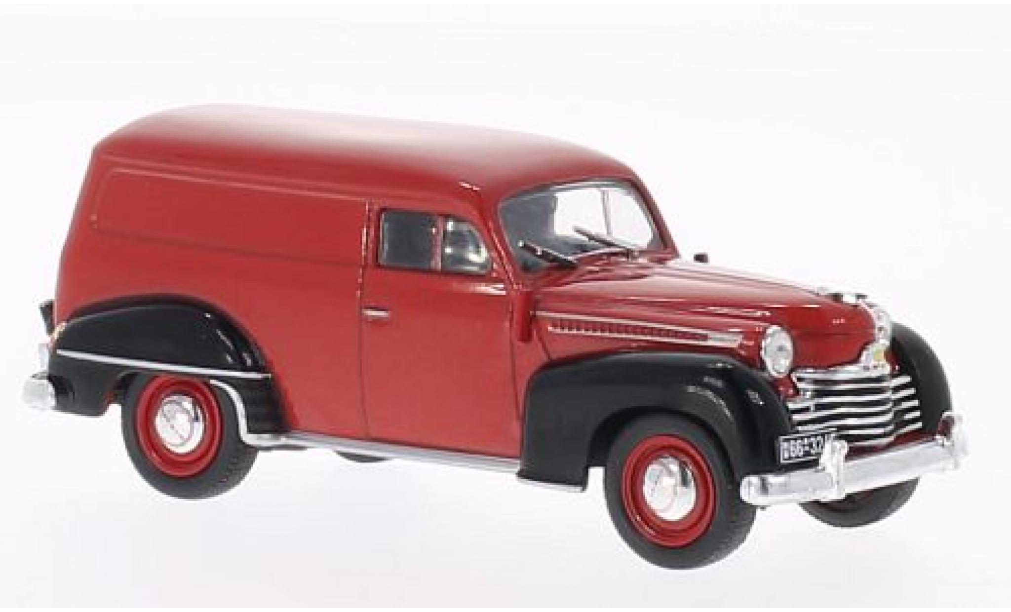 Opel Olympia 1/43 WhiteBox rood/zwart 1950 bestelwagen modelauto