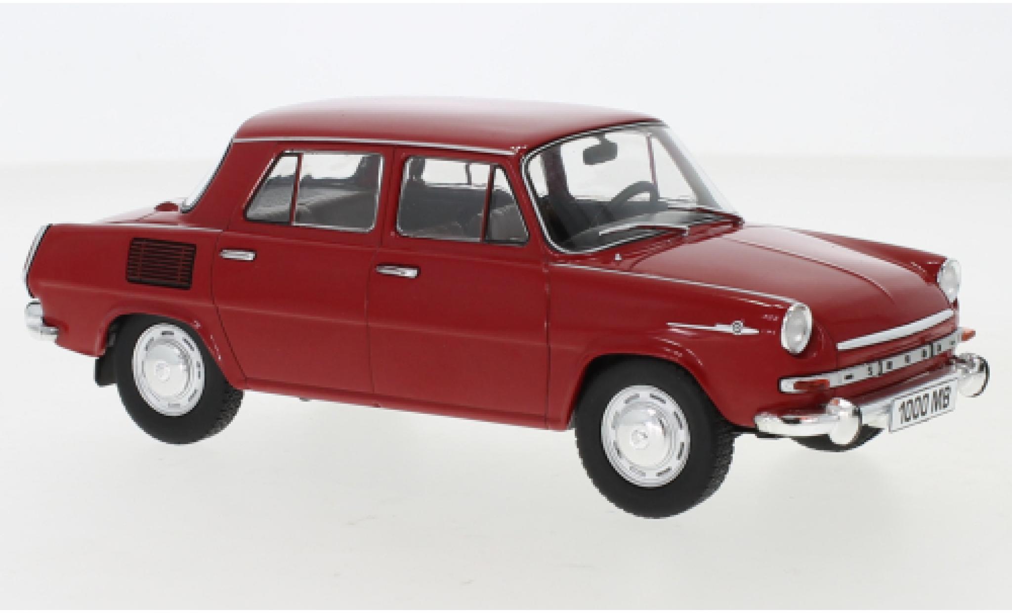 Skoda 1000 1/24 WhiteBox MB rood 1968 modelauto