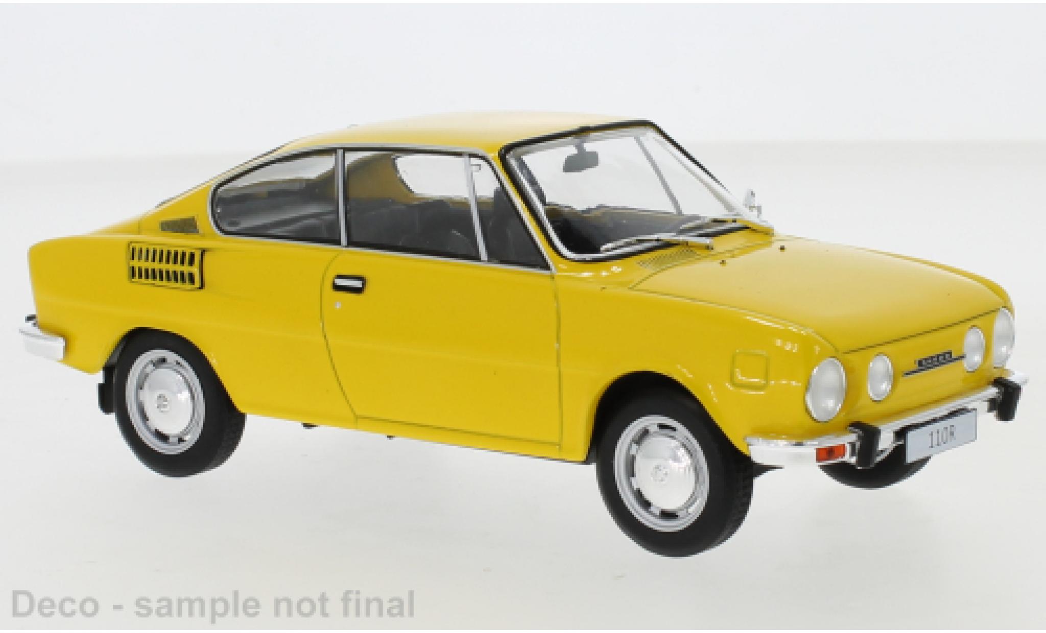 Skoda 110 1/24 WhiteBox R geel 1971 modelauto