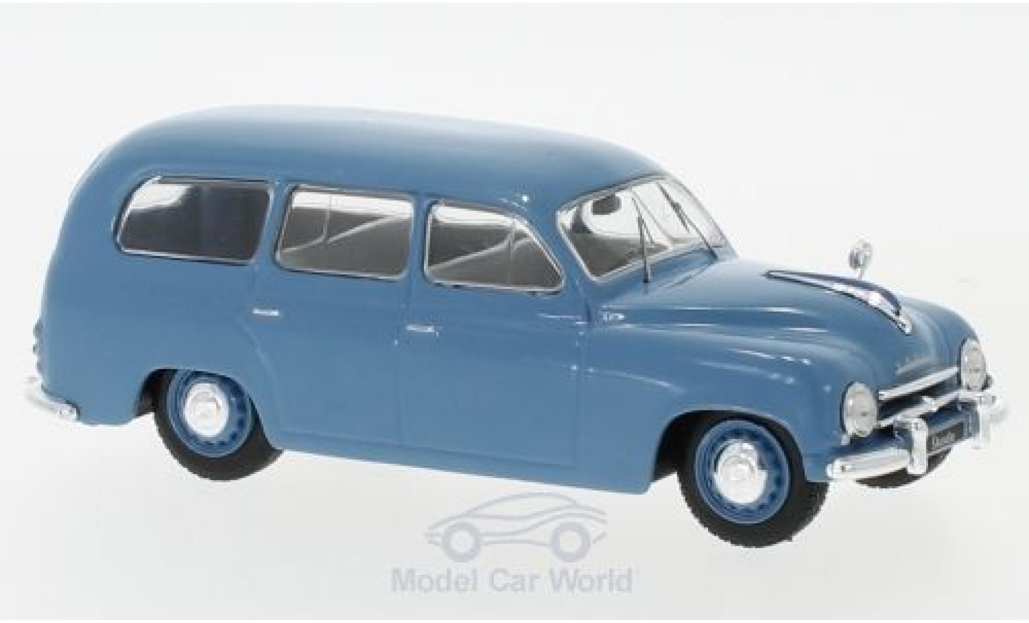 Skoda 120 1/43 WhiteBox 1 Stationwagen blauw 1954 modelauto