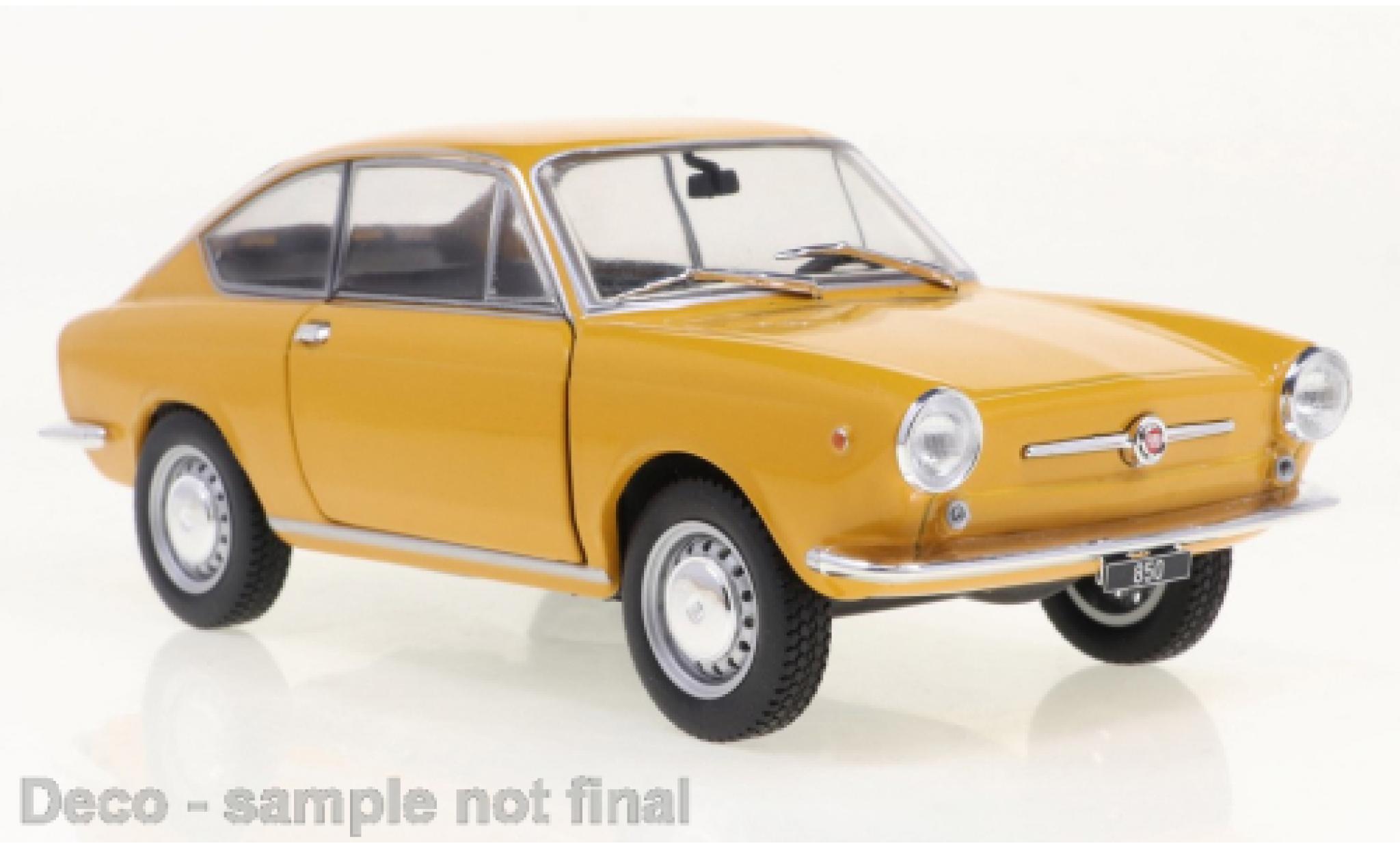 Fiat 850 1/24 WhiteBox Coupe oranje 1965 modelauto