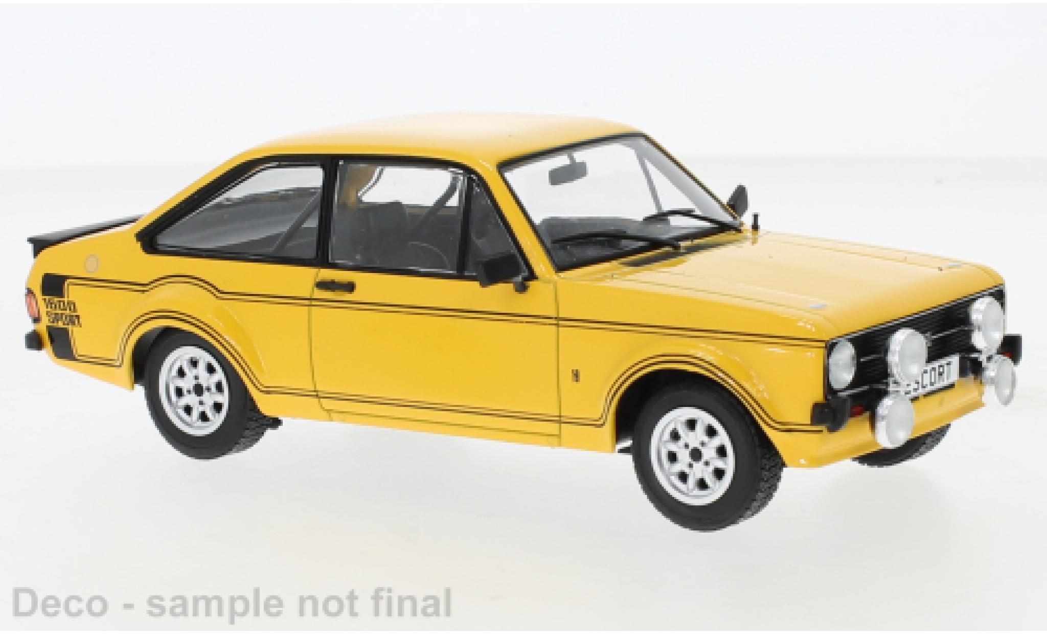 Ford Escort 1/24 WhiteBox MK II 1600 Sport geel 1977 modelauto