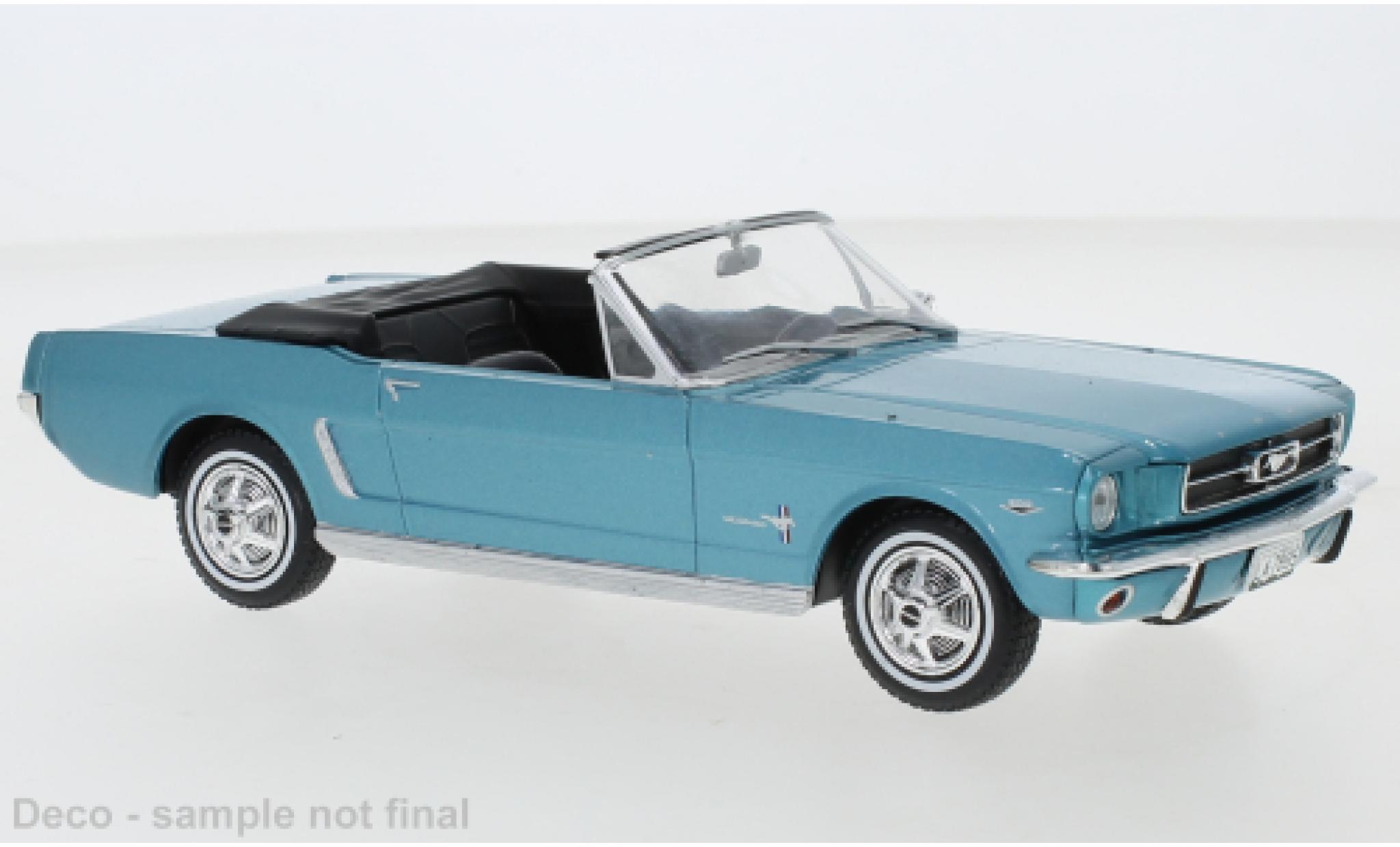 Ford Mustang 1/24 WhiteBox Cabriolet metallic turquoise clair 1965 modelauto