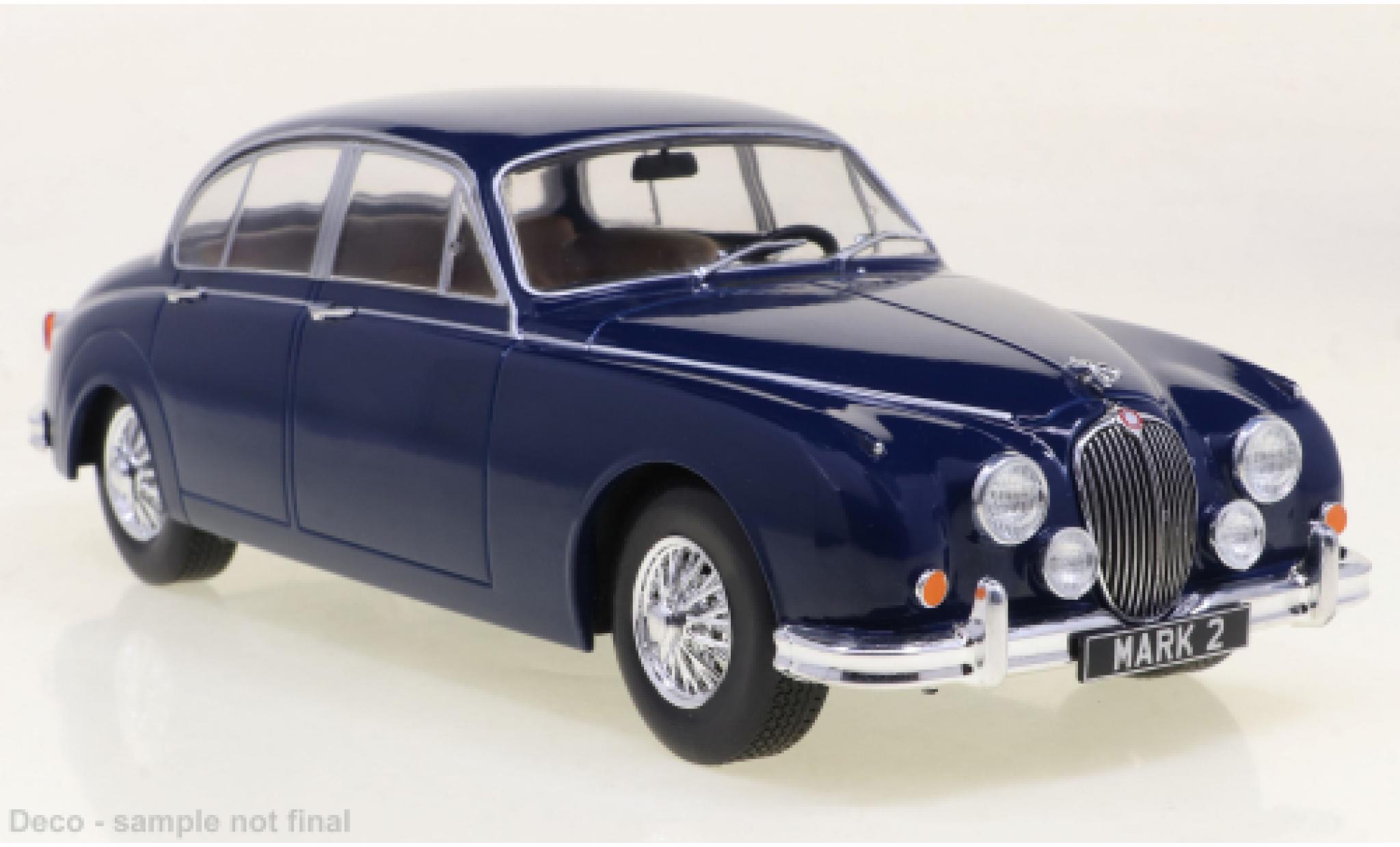 Jaguar MK 1/24 WhiteBox II blauw fonc&eacute; 1960 modelauto