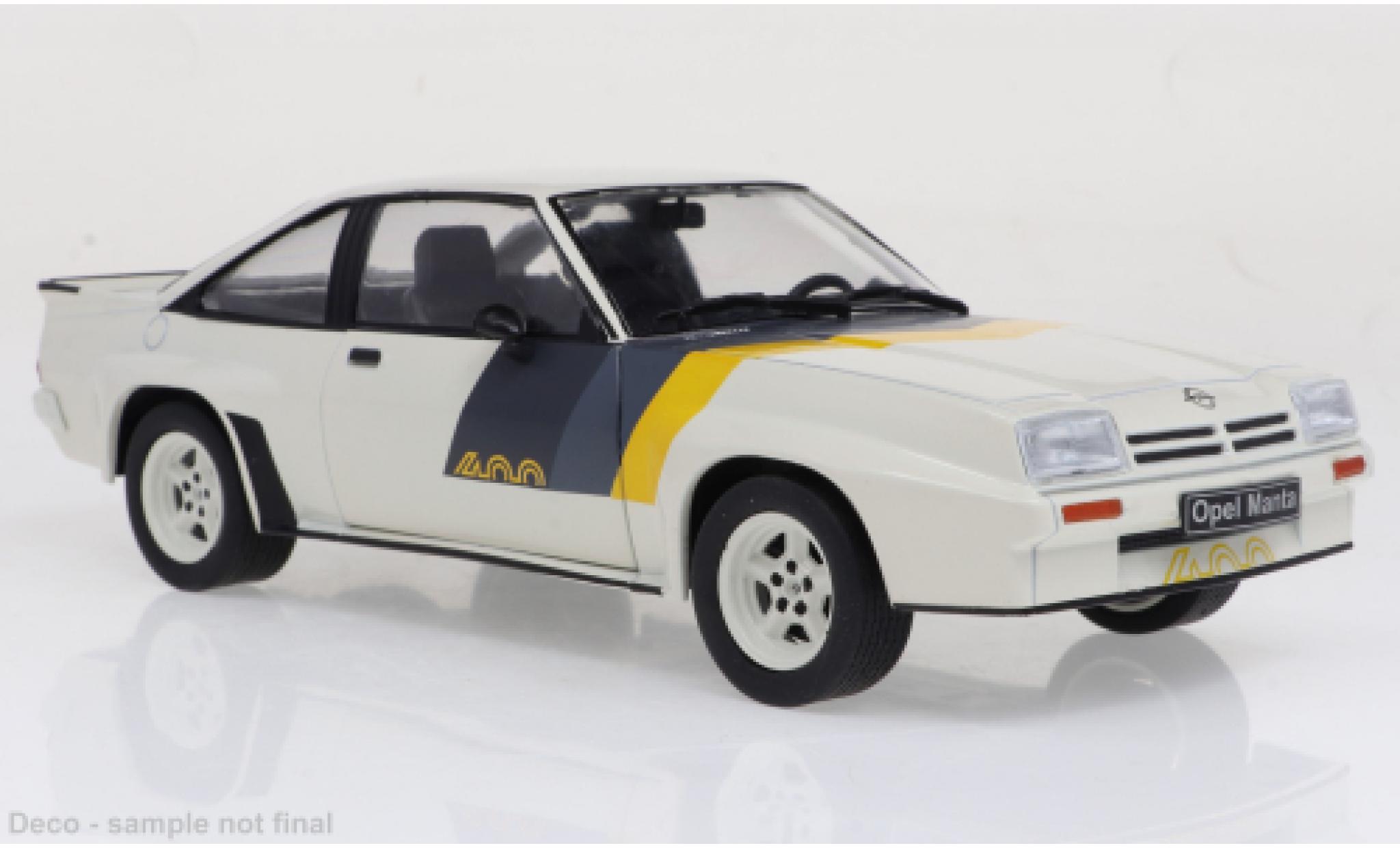 Opel Manta 1/24 WhiteBox B 400 wit/Dekor modelauto
