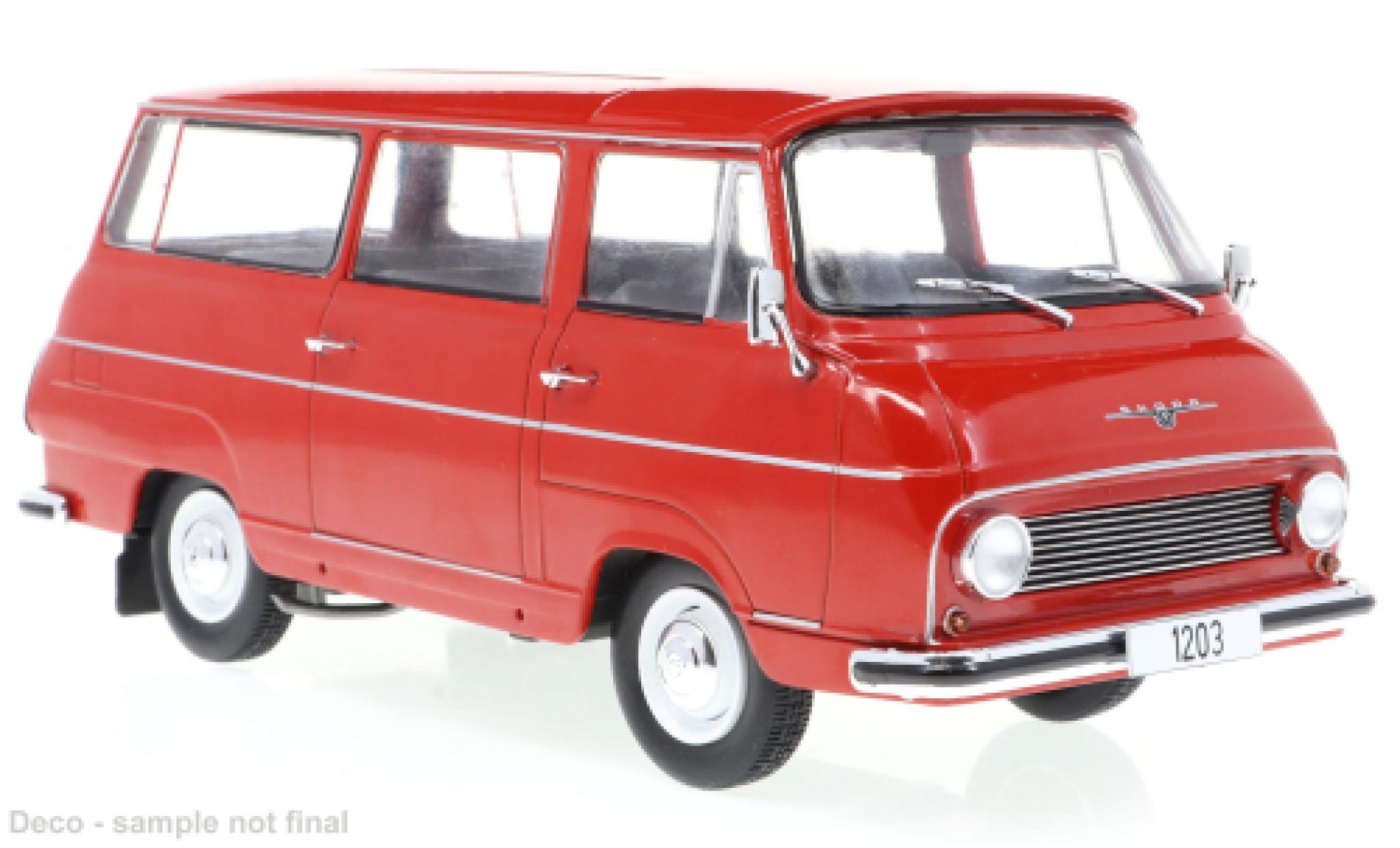 Skoda 1203 1/24 WhiteBox rood 1968 modelauto