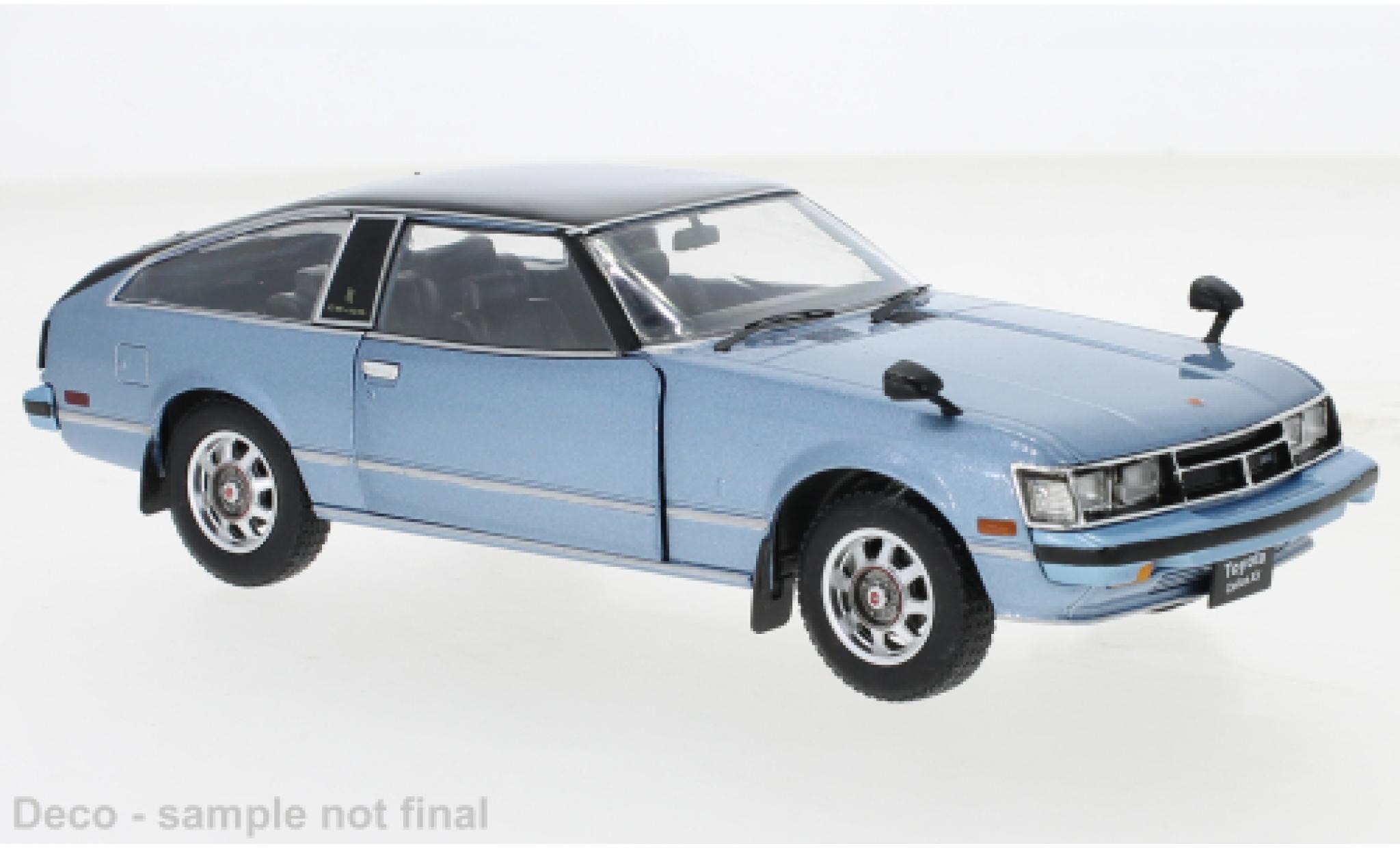 Toyota Celica 1/24 WhiteBox XX metallic blauw/zwart 1978 modelauto