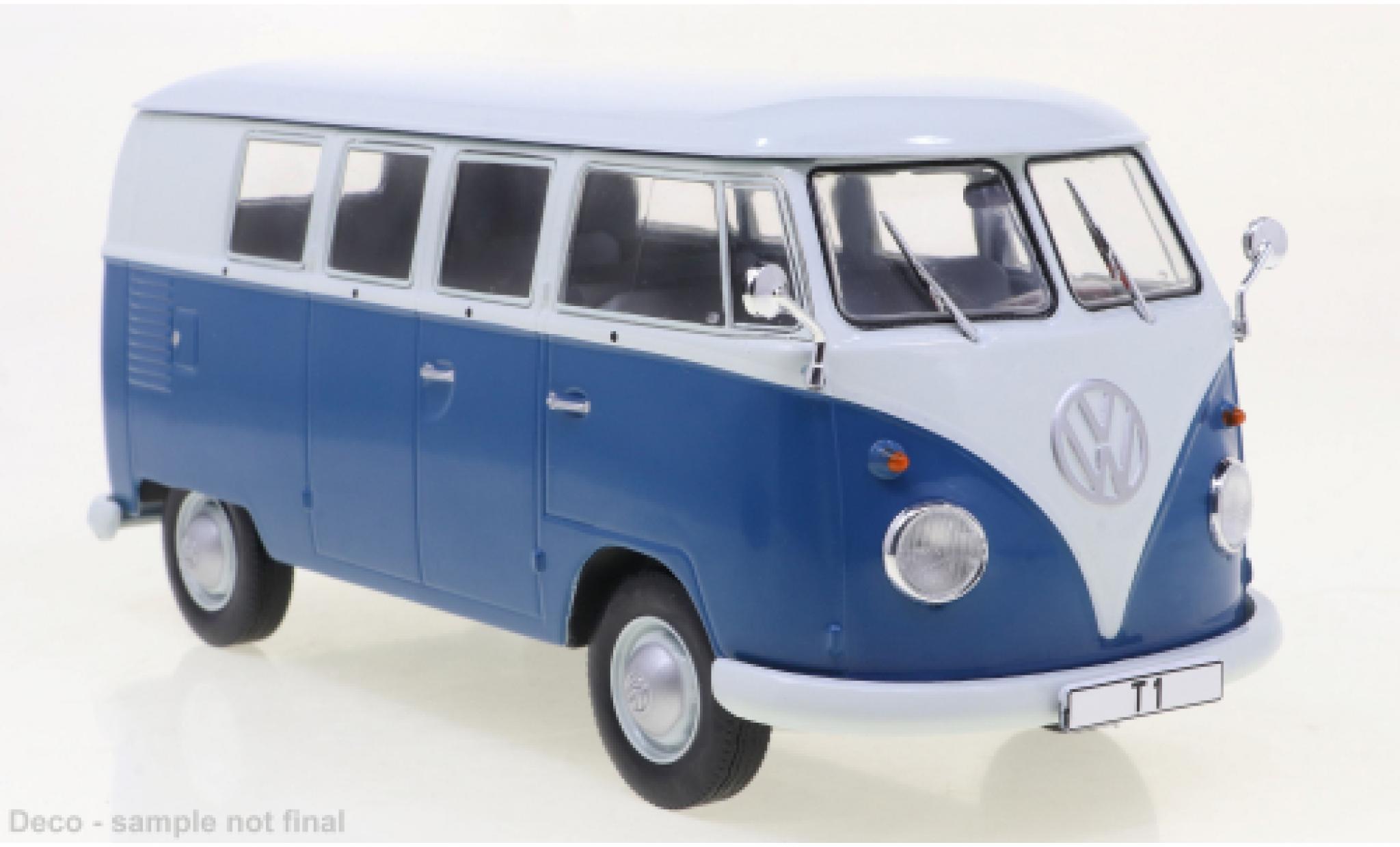 Volkswagen T1 1/24 WhiteBox wit/blauw 1960 modelauto