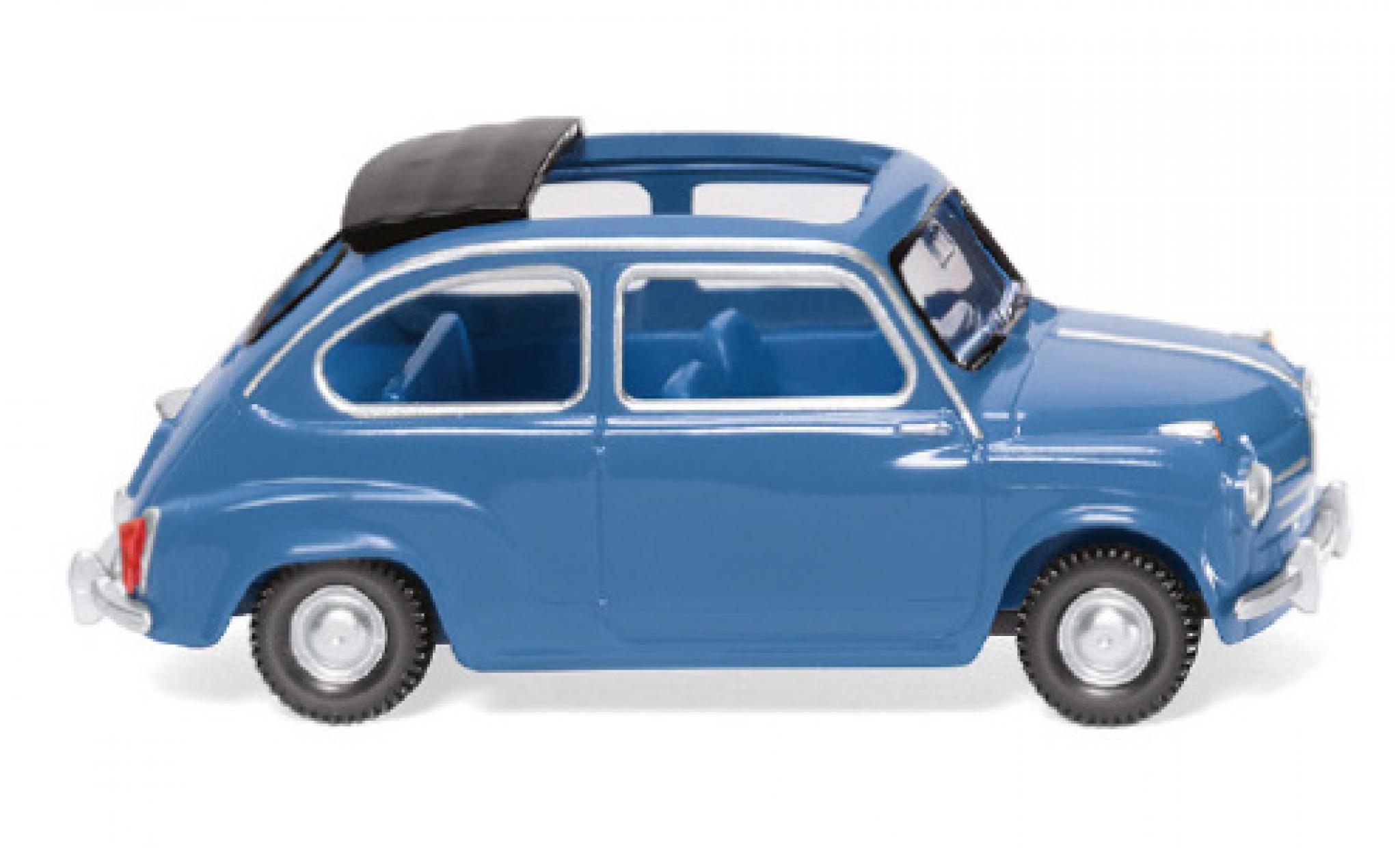 Fiat 600 1/87 Wiking blauw 1955 modelauto