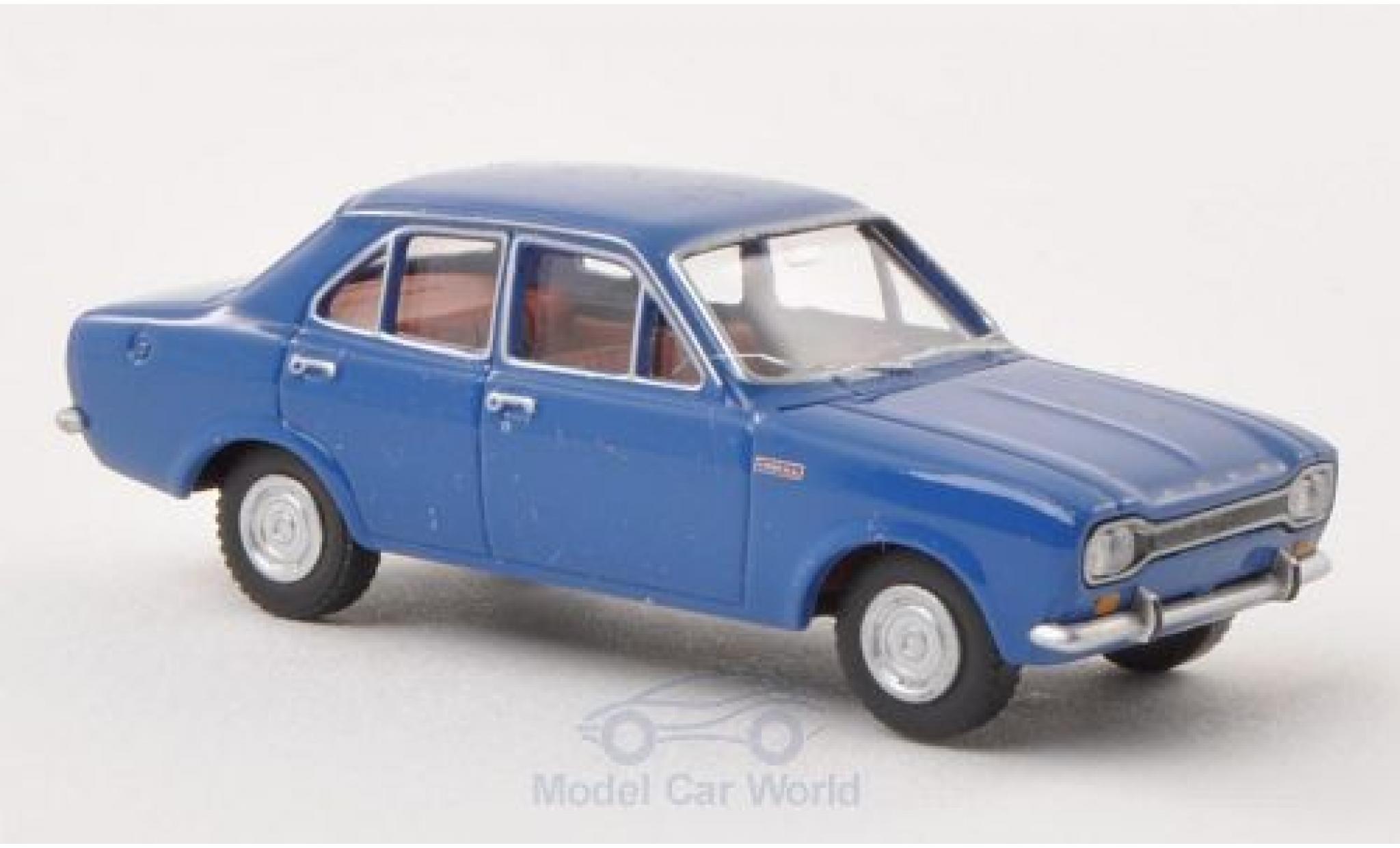 Ford Escort 1/87 Wiking I blauw 4-T&uuml;rer modelauto