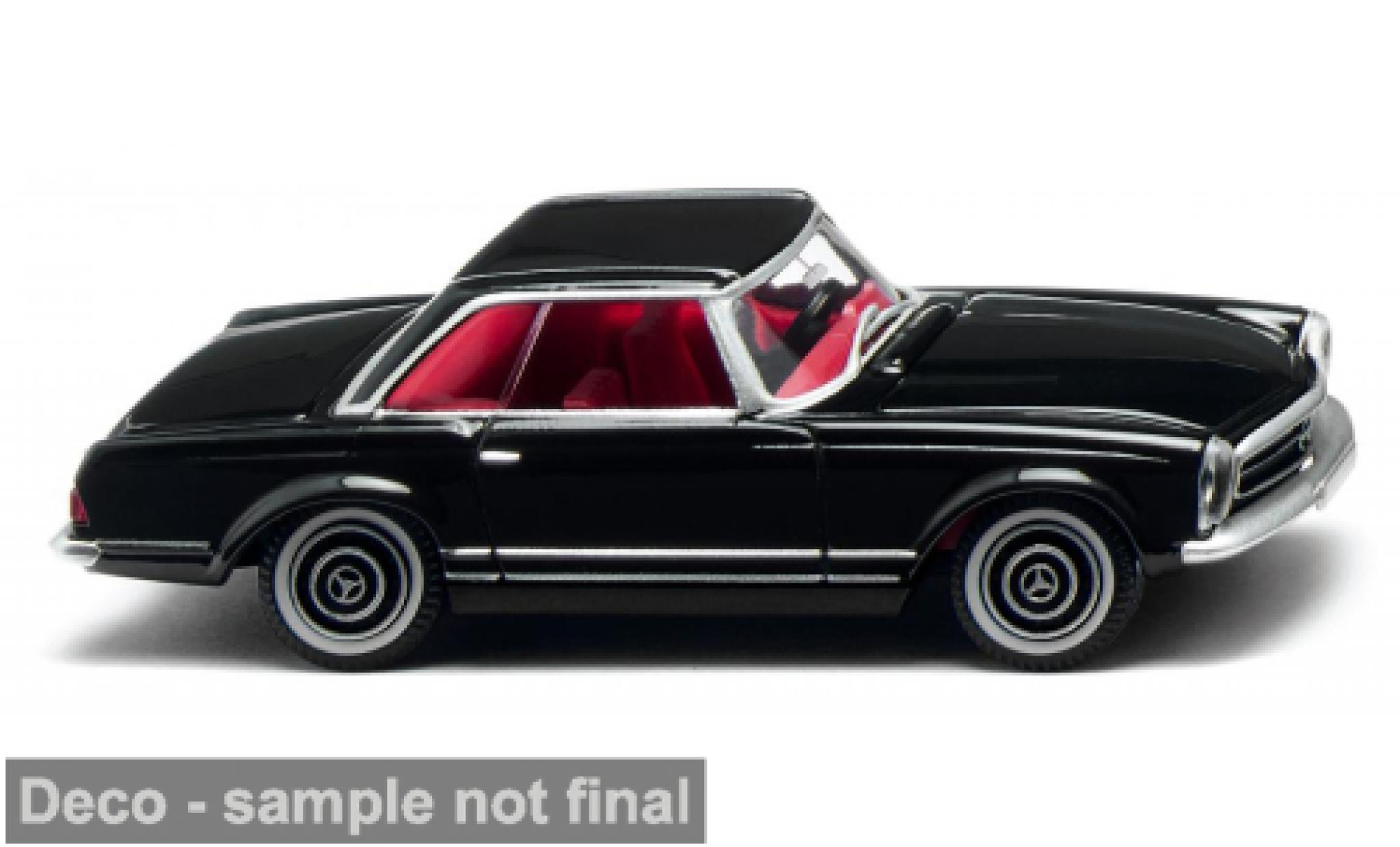 Mercedes 250 1/87 Wiking SL (W113) zwart 1963 1:87 modelauto