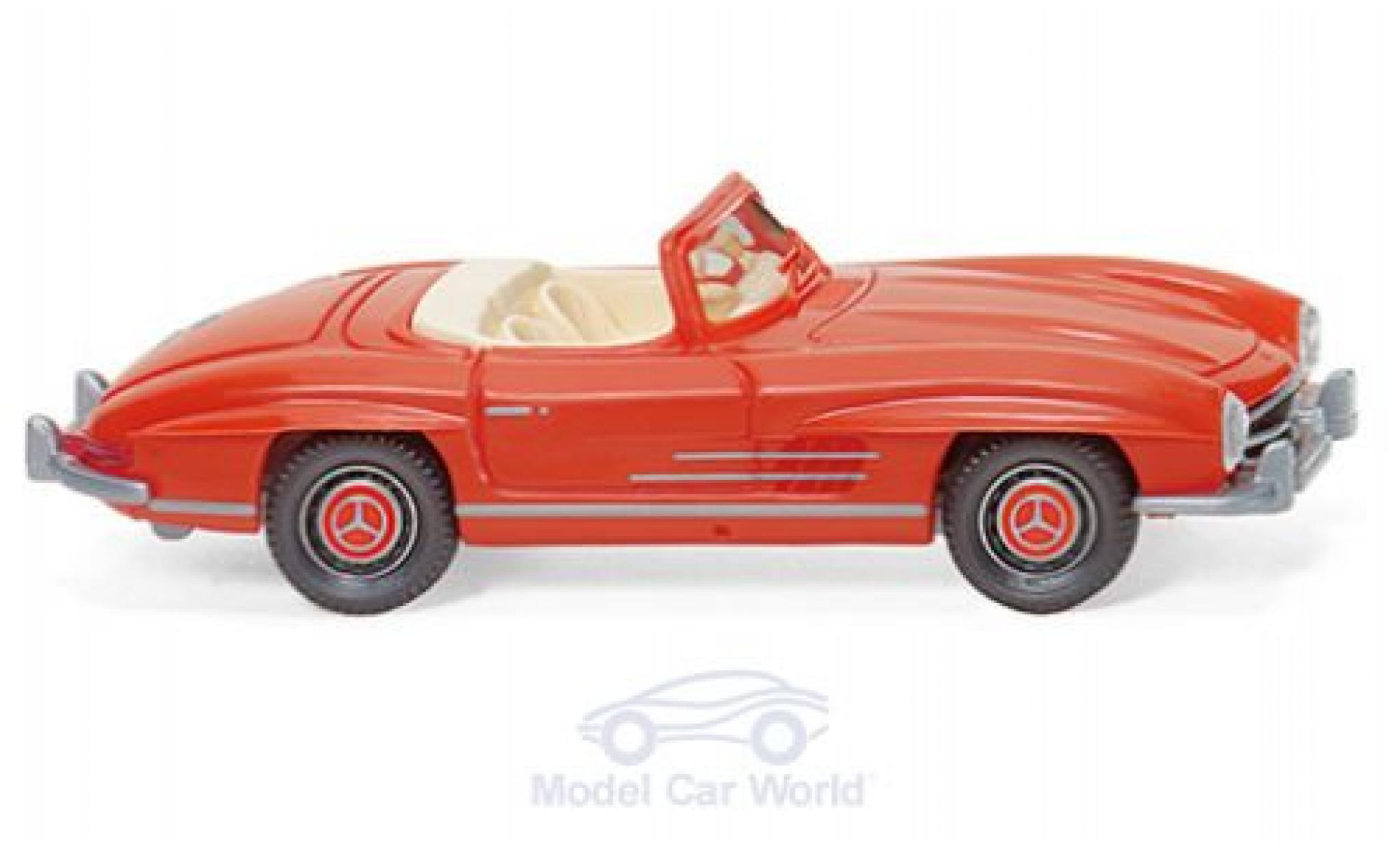 Mercedes 300 1/87 Wiking SL Roadster rood 1957 modelauto