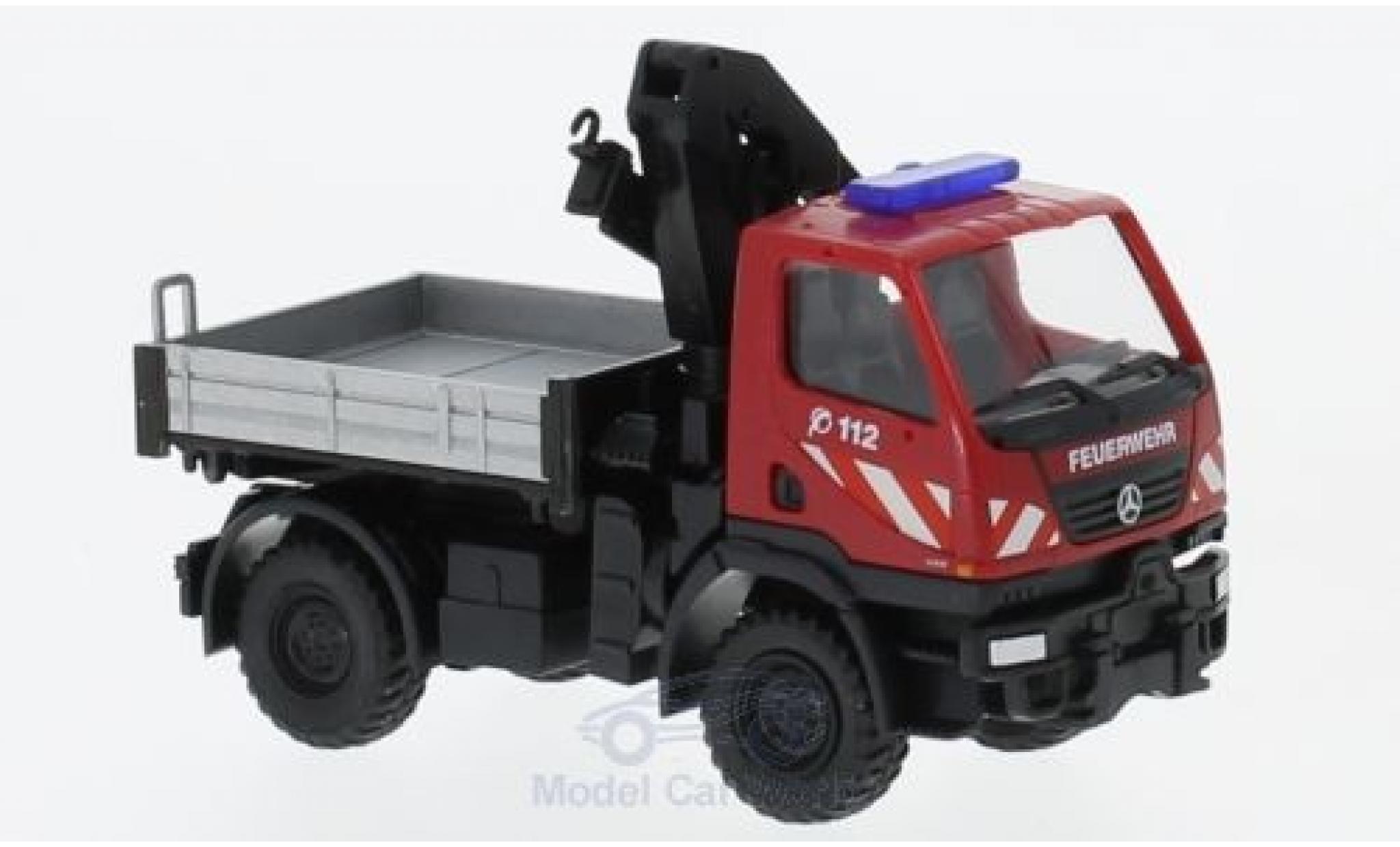 Mercedes Unimog 1/87 Wiking U20 Brandweer mit Ladekran modelauto