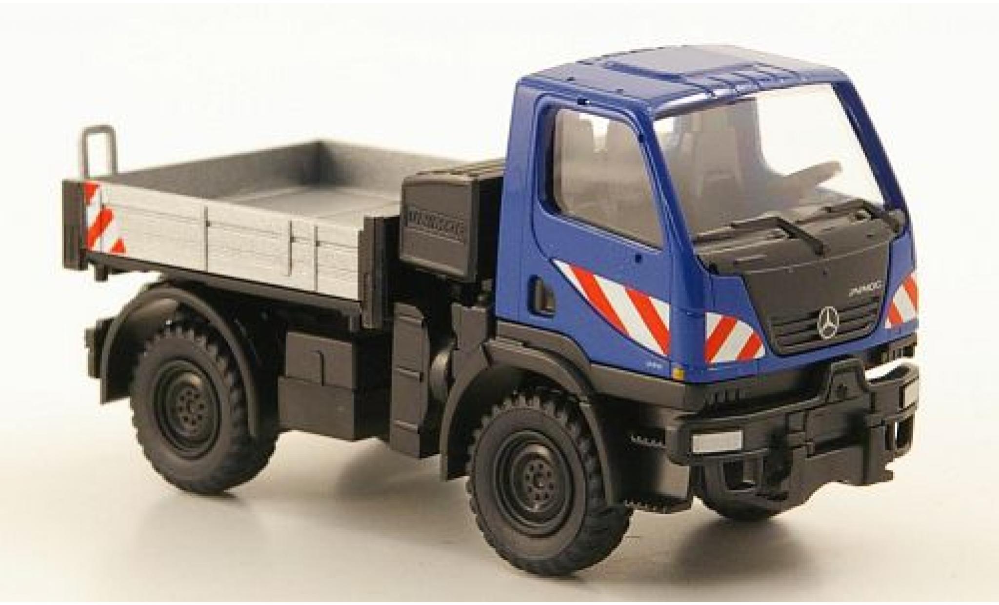 Mercedes Unimog 1/87 Wiking U20 Pritsche blauw modelauto