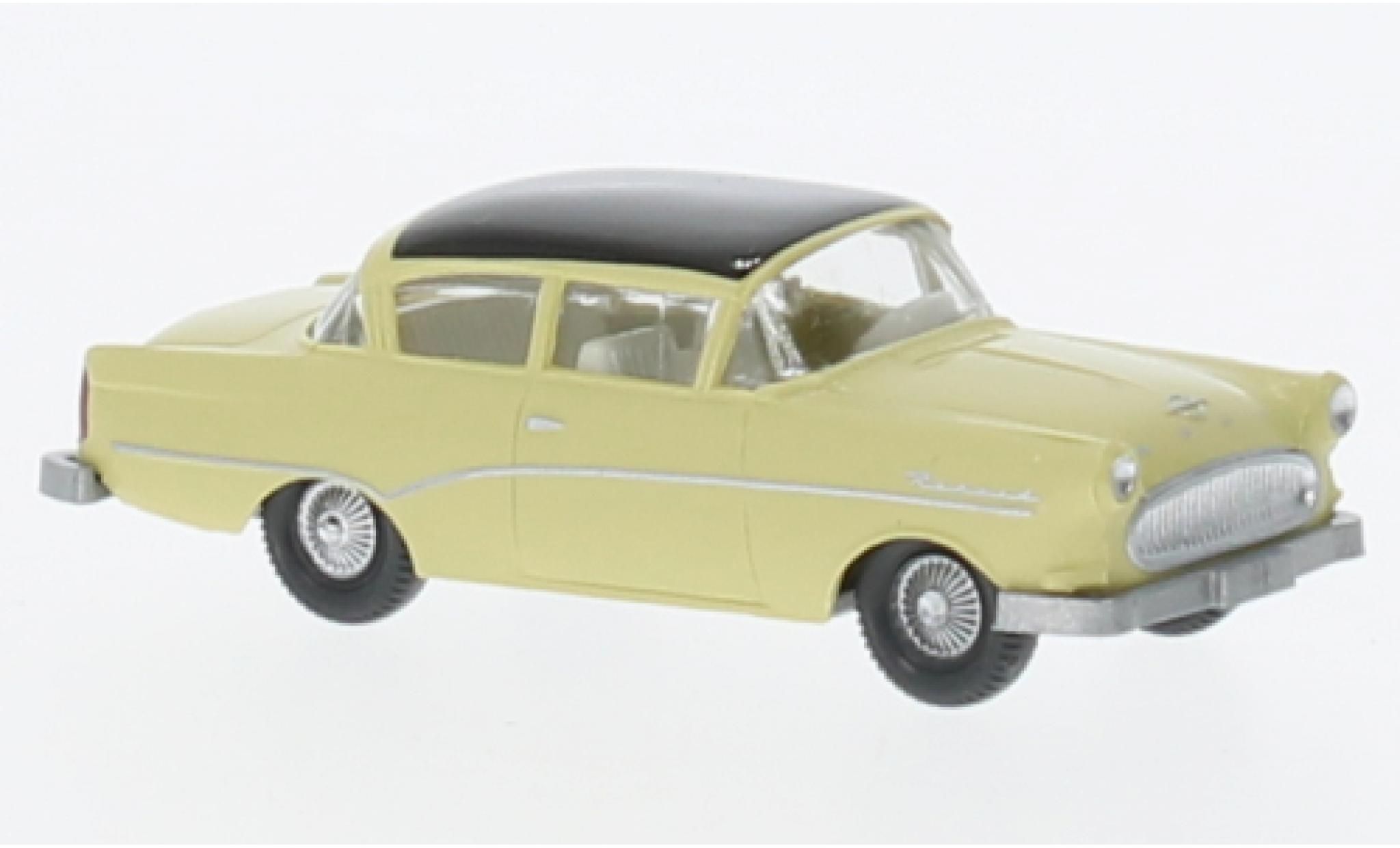 Opel Rekord 1/87 Wiking P1 beige/zwart 1957 1:87 modelauto