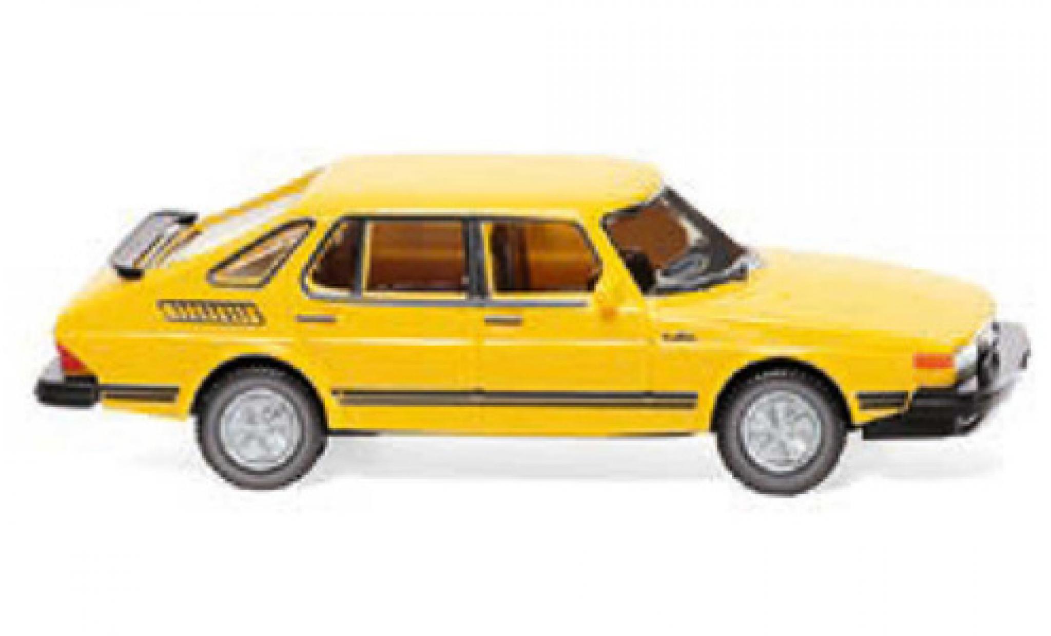 Saab 900 1/87 Wiking Turbo geel 1978 modelauto