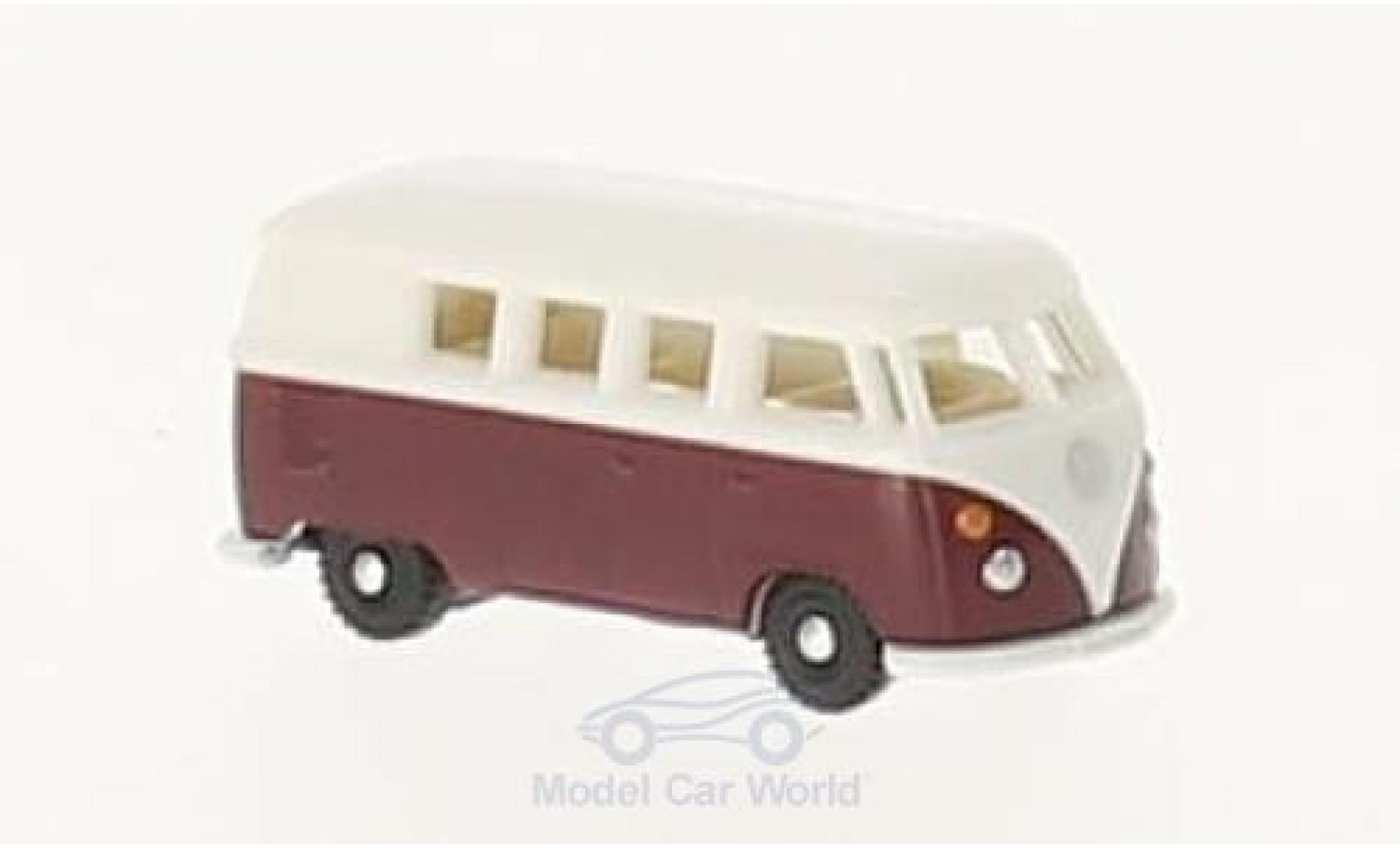 Volkswagen T1 B 1/160 Wiking Bus rood/wit modelauto