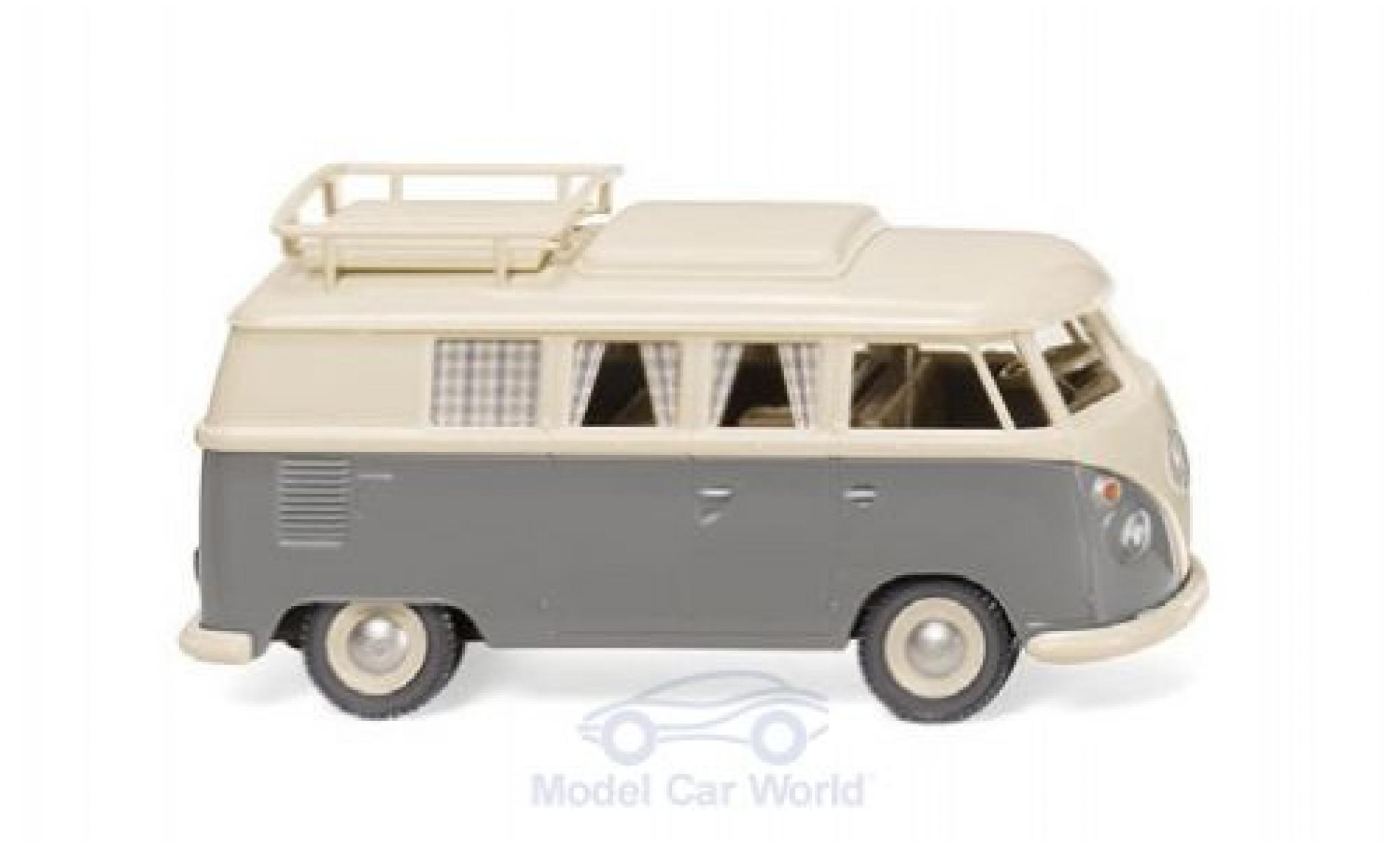 Volkswagen T1 1/87 Wiking Campingbus beige/grijs modelauto